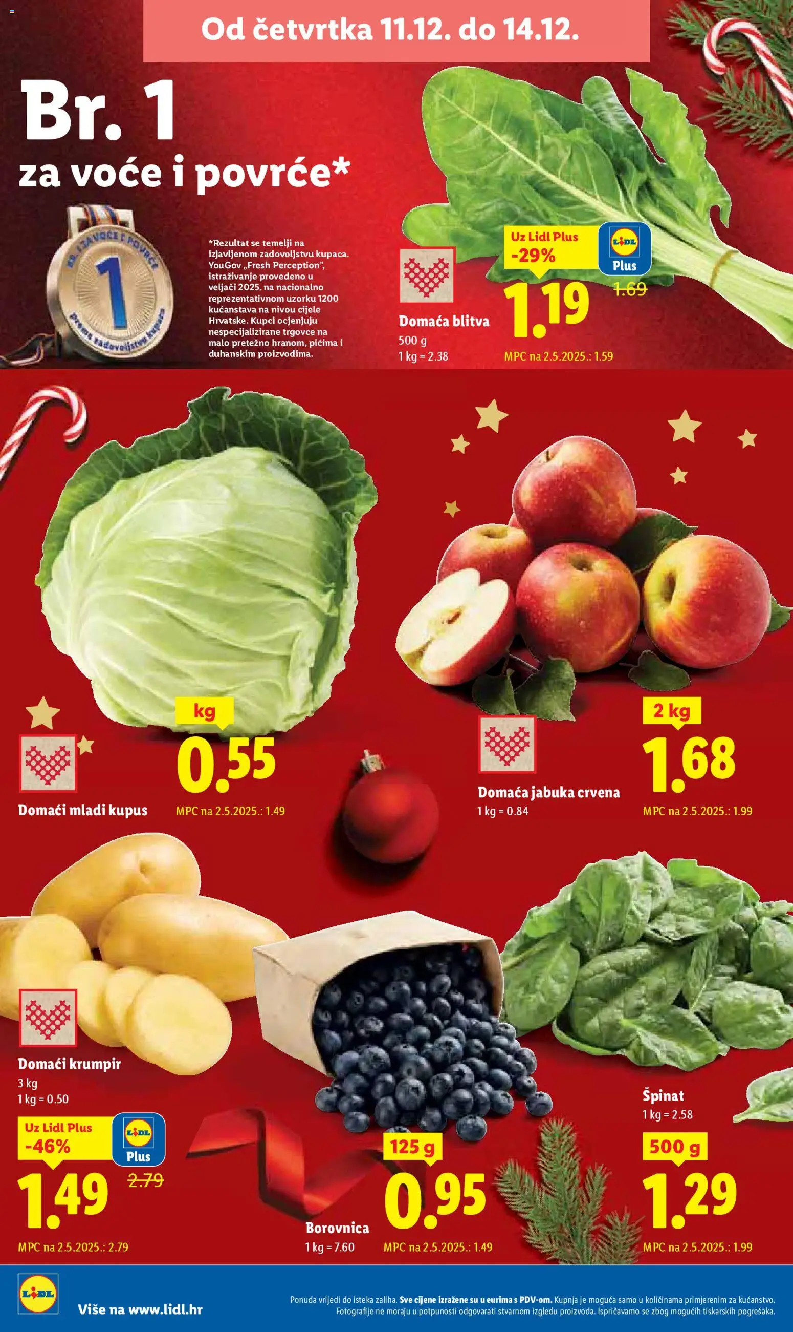 Lidl katalog | vrijedi od 11.12.2025 | Stranica: 4 | Proizvodi: Krumpir, Kupus, Borovnica, Jabuka