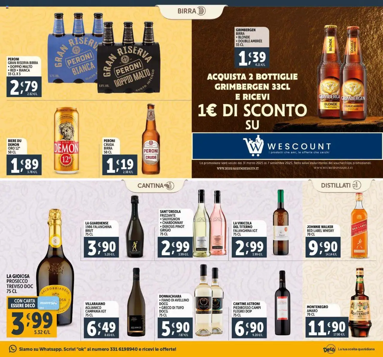 Volantino Decò del 27.05.2025 | Pagina: 17 | Prodotti: Birra, Prosecco, Whisky, Amaro