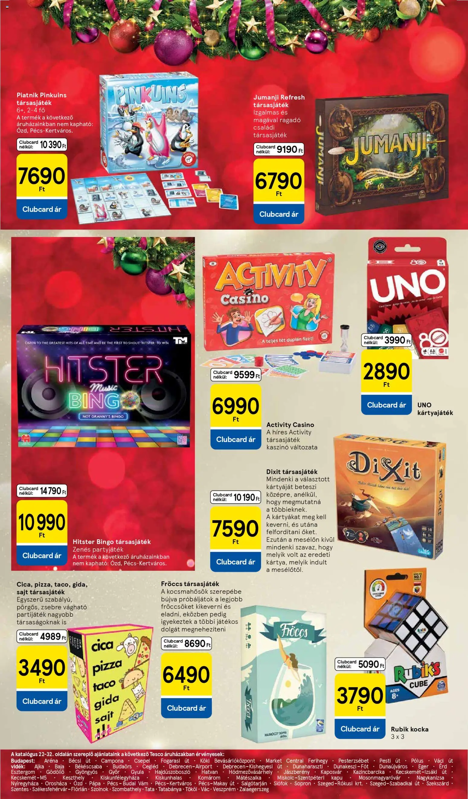 Tesco akciós ujság - amely érvényes a következő dátumtól: 29.10.2025 | Oldal: 30 | Termékek: Kapu, Sajt, Pizza, Társasjáték
