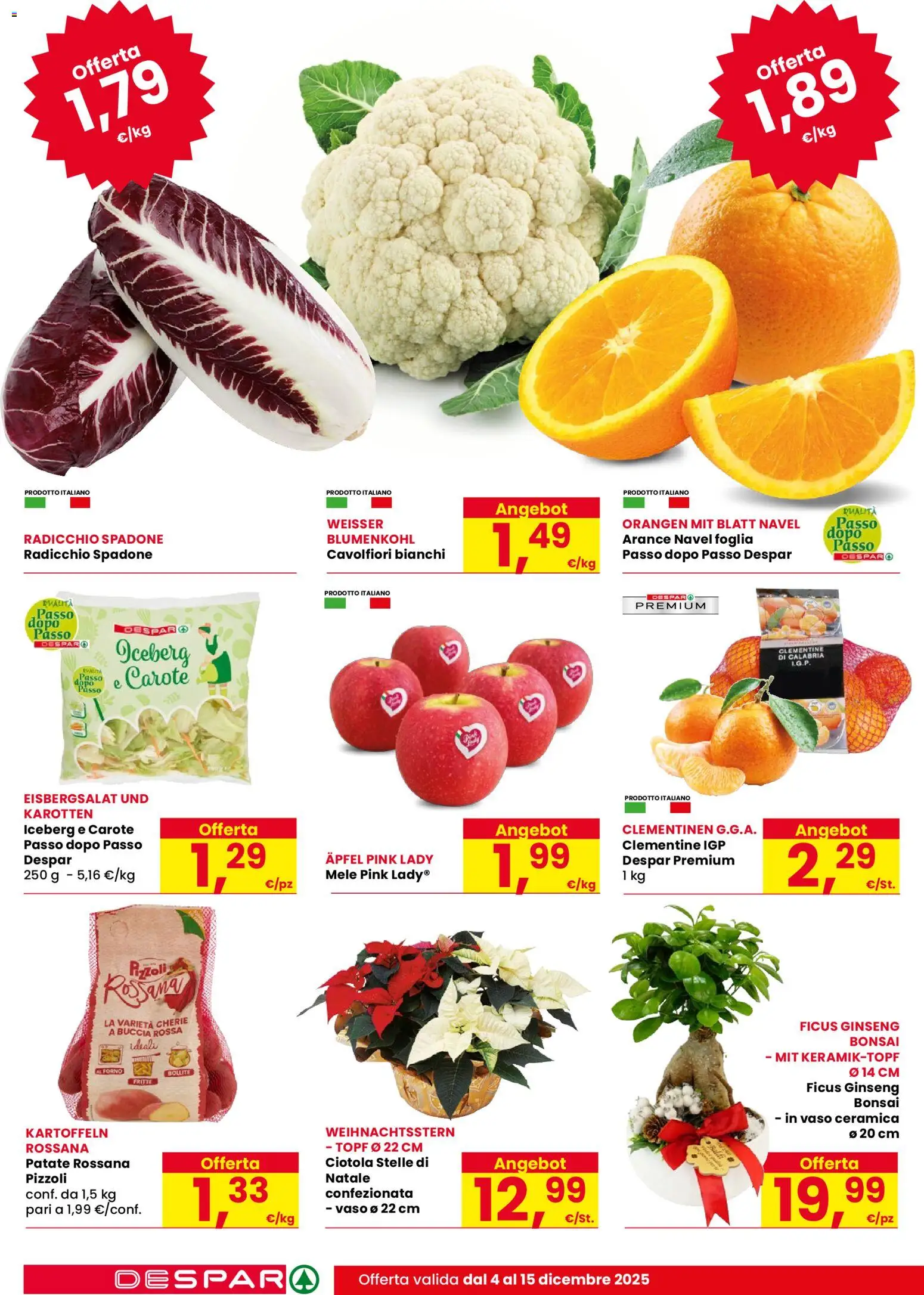 Volantino Despar del 04.12.2025 | Pagina: 8 | Prodotti: Patate, Carote, Forno, Vaso