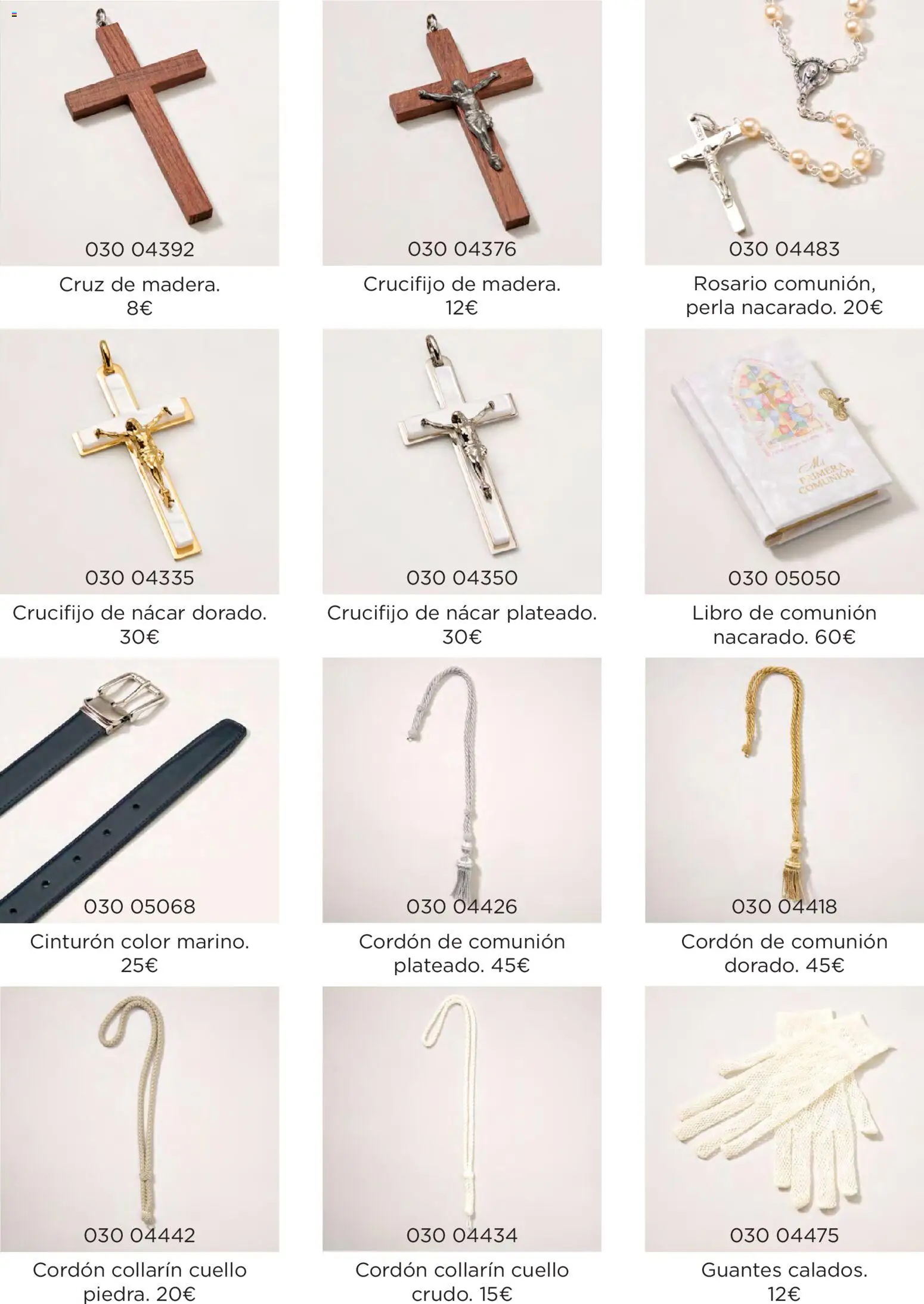 El Corte Inglés Comuniones 2026 │ válido desde el 19.11.2025 | Página: 72 | Productos: Guantes, Cinturón