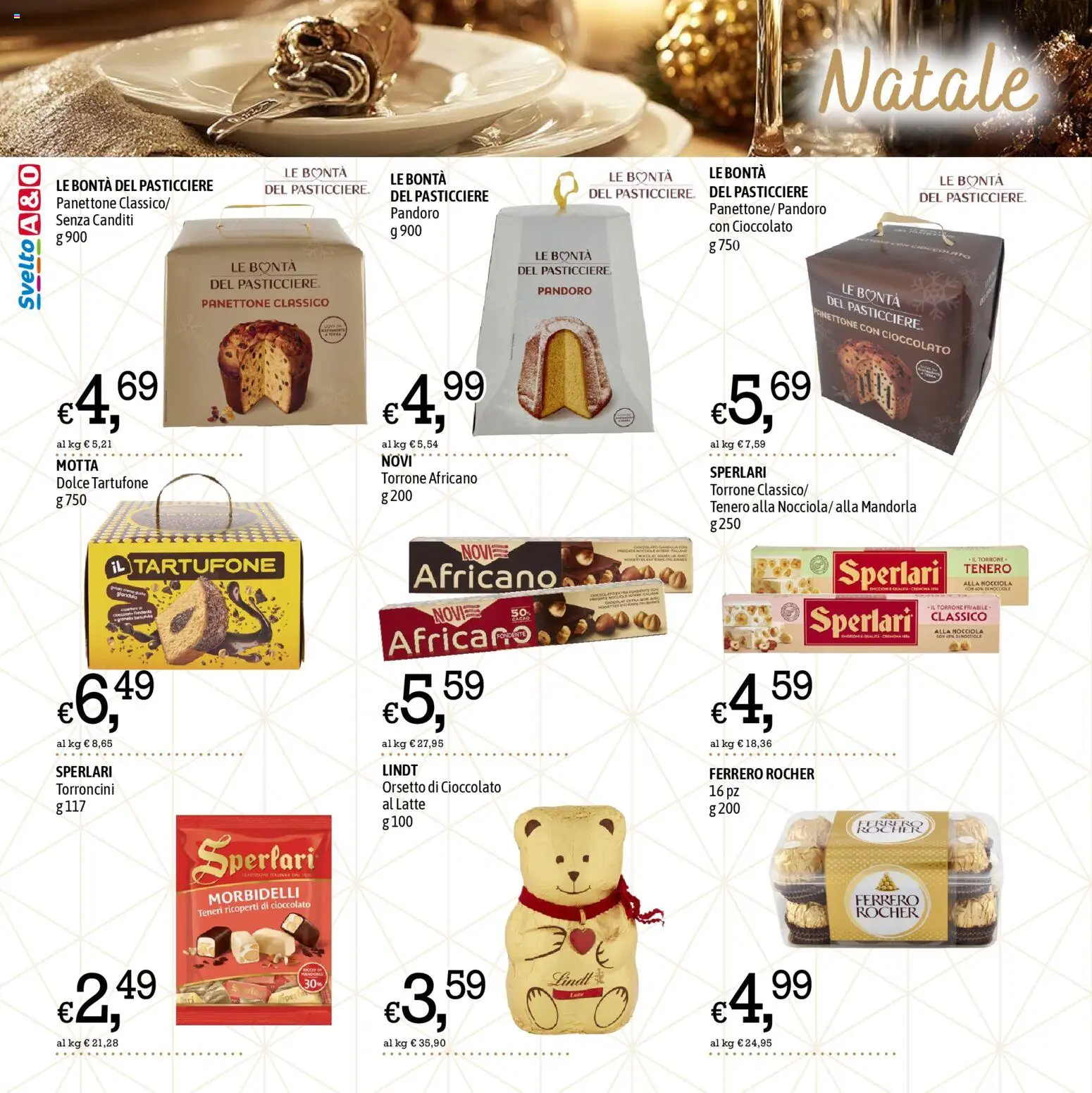 Volantino A&O del 11.12.2025 | Pagina: 2 | Prodotti: Latte, Nocciole, Panettone, Torroncini