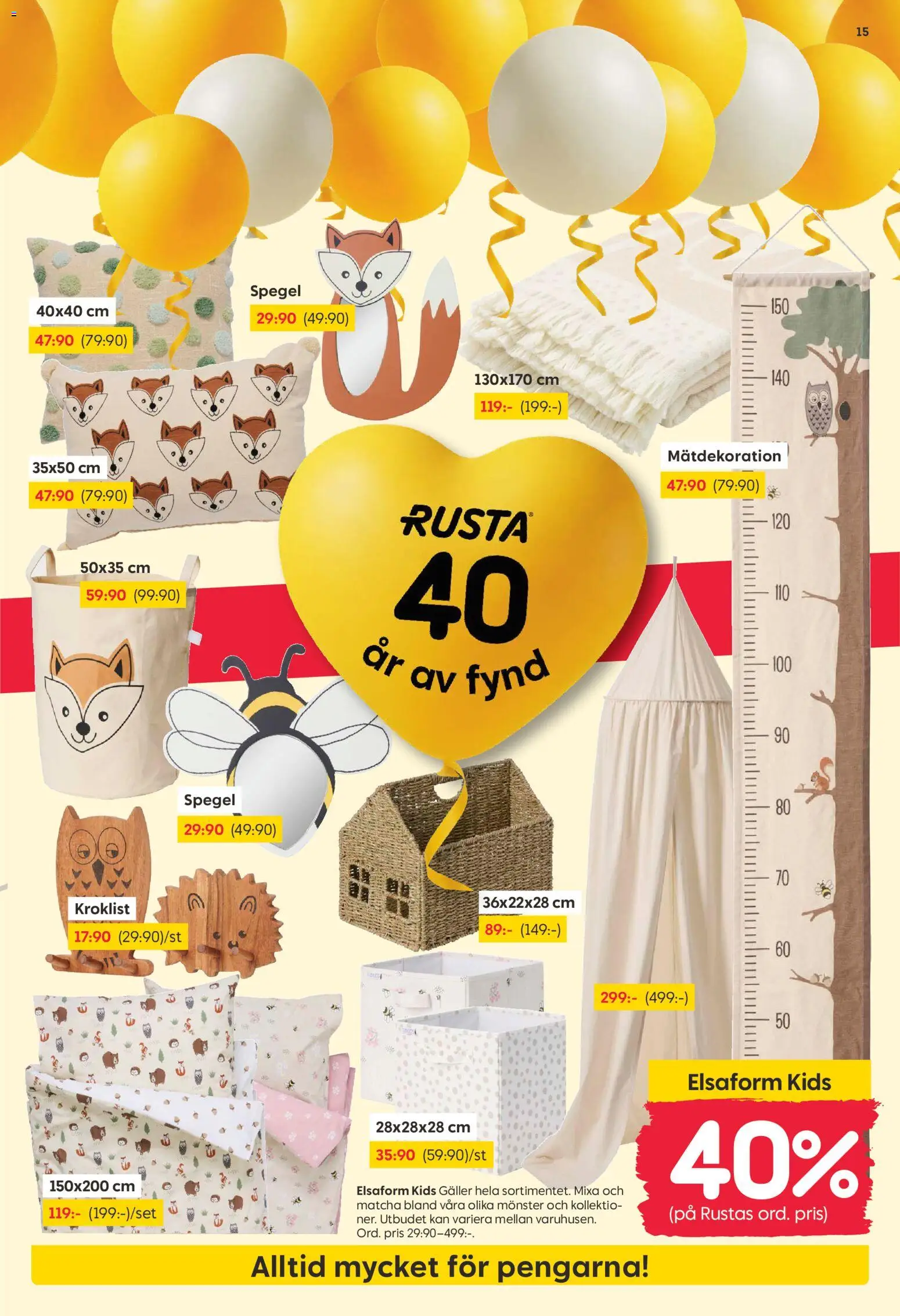 Rusta reklamblad aktuell från 20.04.2026 | Sida: 15 | Produkter: Kroklist, Galler, Spegel