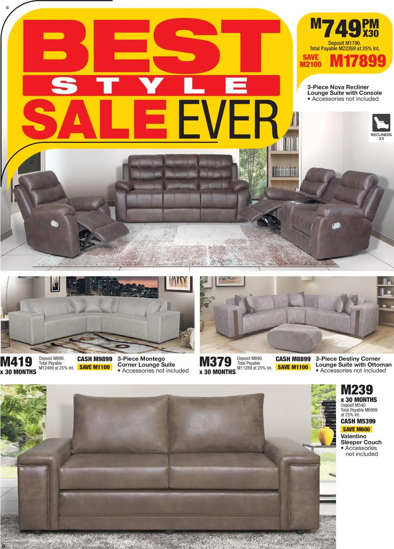 New OK Furniture catalogue – valid from 17.09.2025 | Page: 8 | Products: Couch, Lounge suite, Ottoman