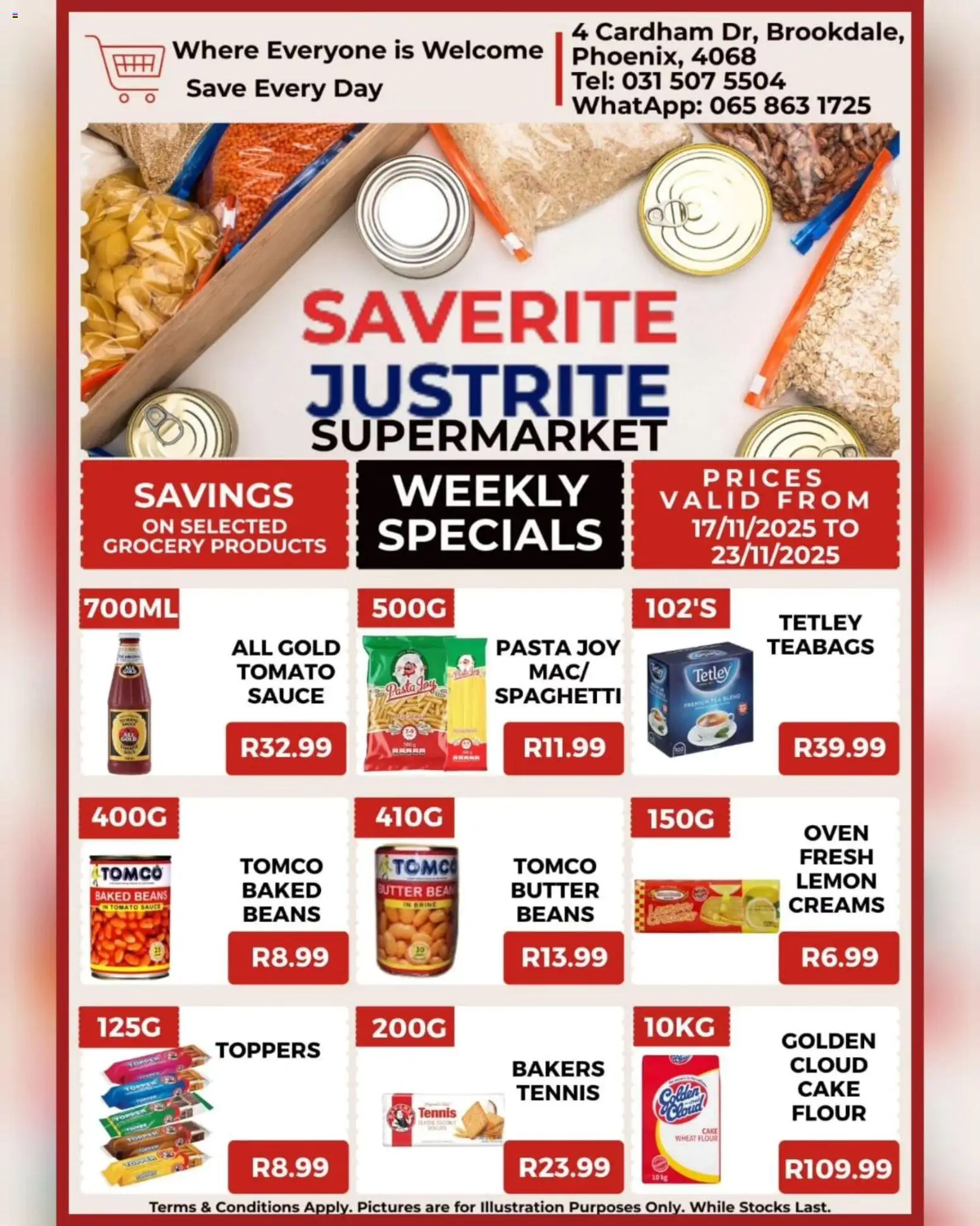 New Saverite catalogue – valid from 17.11.2025 | Page: 3 | Products: Cake, Flour, Beans, Oven