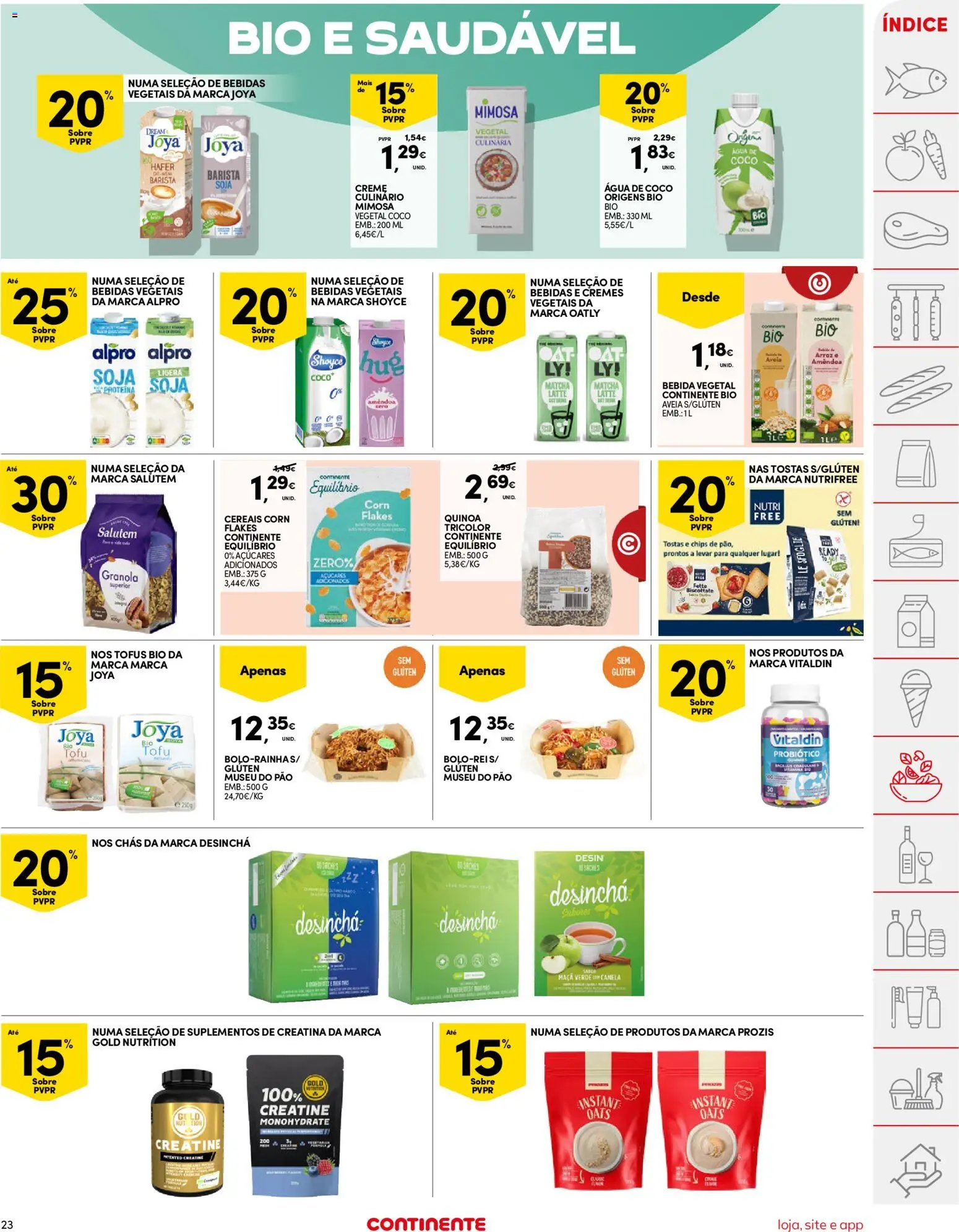 Continente folheto │ válido de 02.12.2025 | Página: 23 | Produtos: Agua, Tostas, Quinoa, Maça