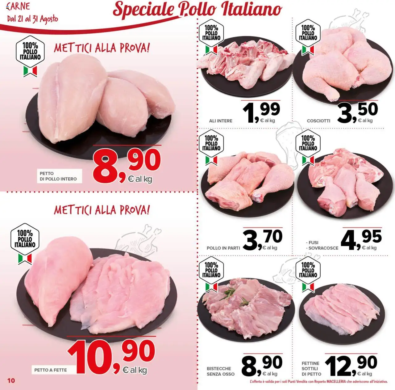 Volantino Todis del 21.08.2025 | Pagina: 10 | Prodotti: Petto di Pollo, Pollo
