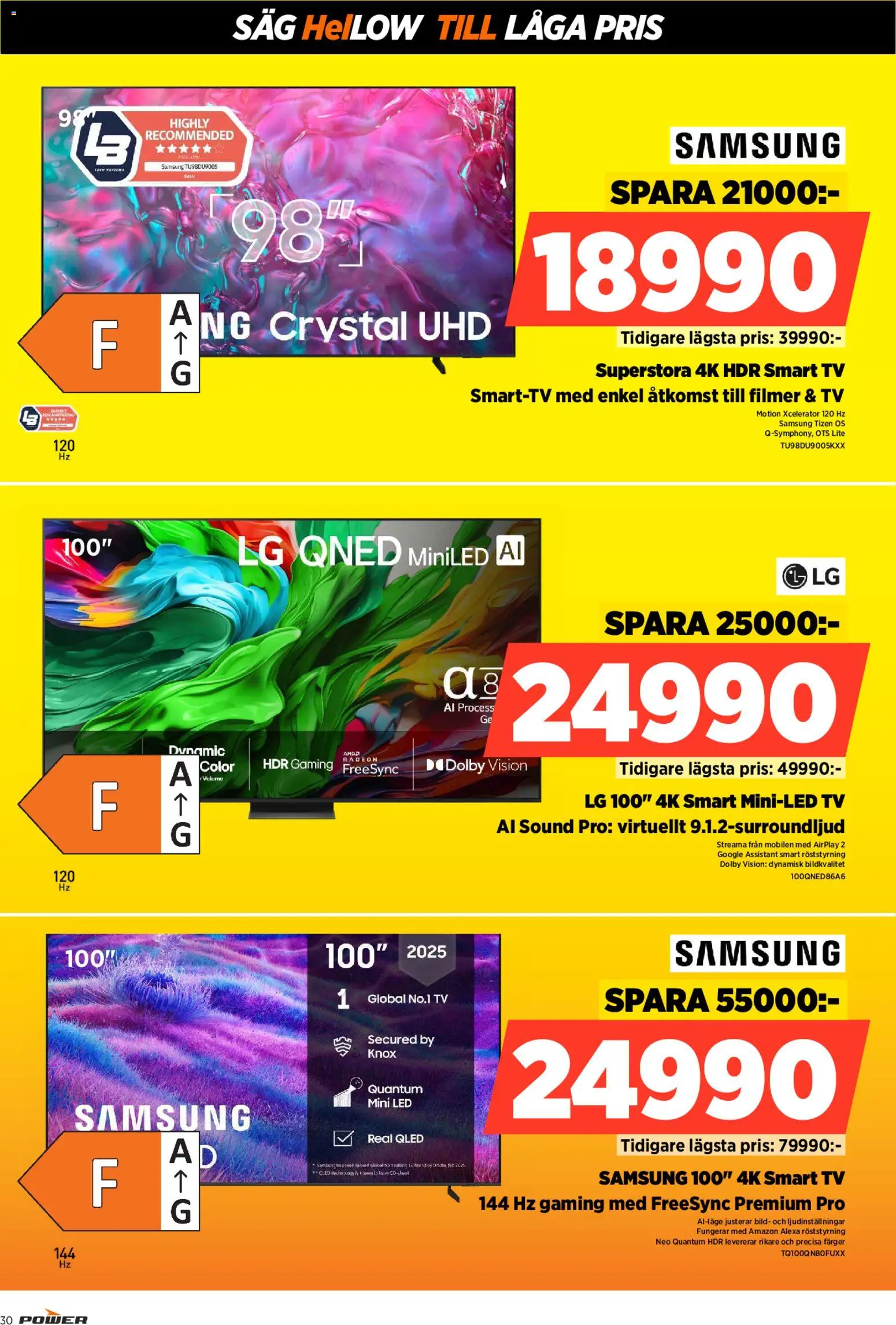 Power reklamblad aktuell från 05.01.2026 | Sida: 30 | Produkter: Såg, Smart tv, Tv