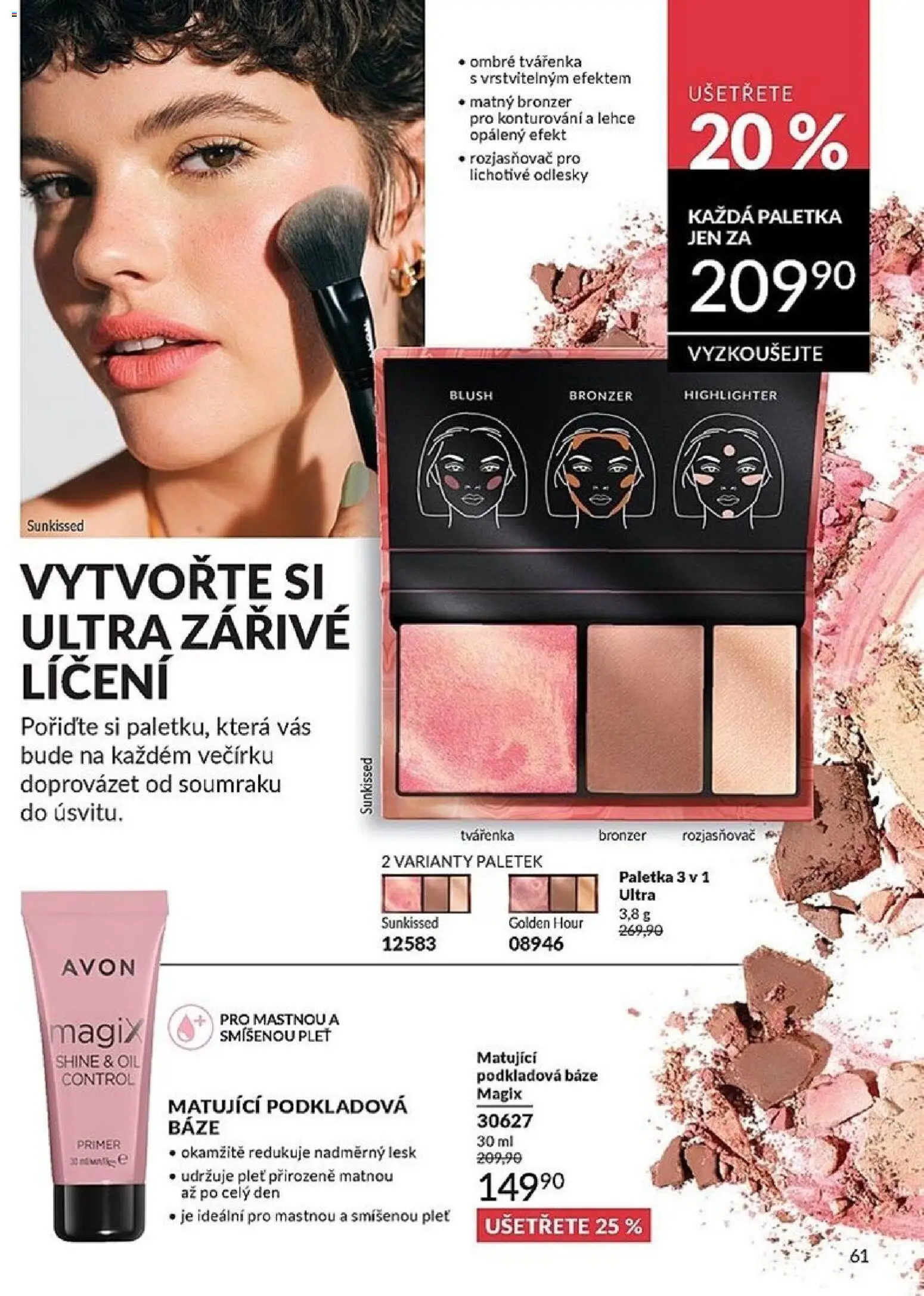 Avon Katalog 04/2026 od 01.04.2026 | Strana: 61 | Produkty: Bronzer, Tvářenka, Rozjasňovač