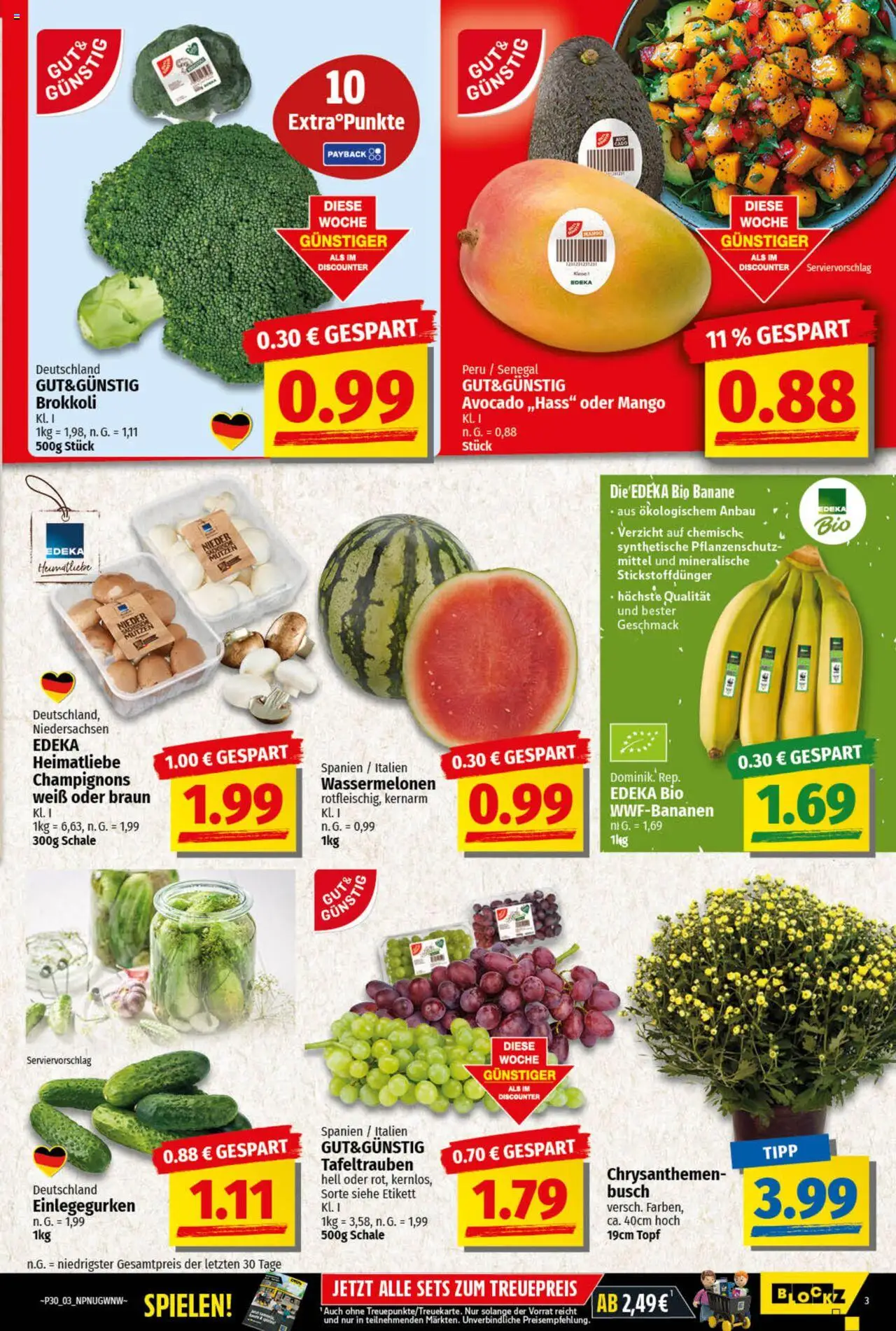 nah & gut Prospekt 	 - gültig ab dem 21.07.2025 | Seite: 3 | Produkte: Avocado, Champignons, Brokkoli, Mango