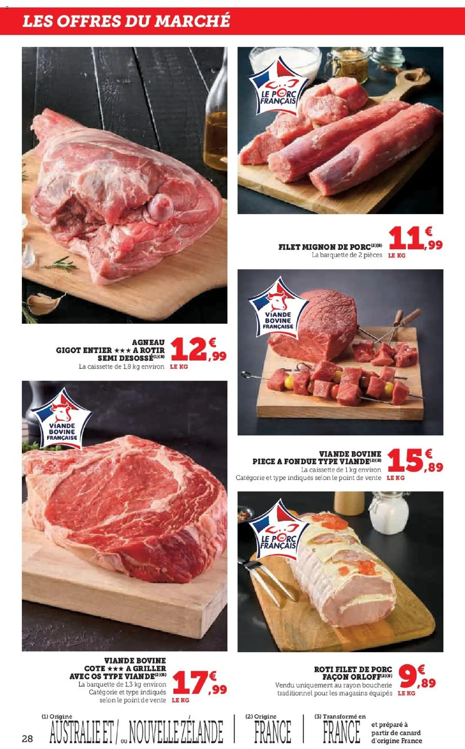 {H1} | Page: 28 | Produits: Agneau gigot, Agneau, Filet mignon, Viande bovine
