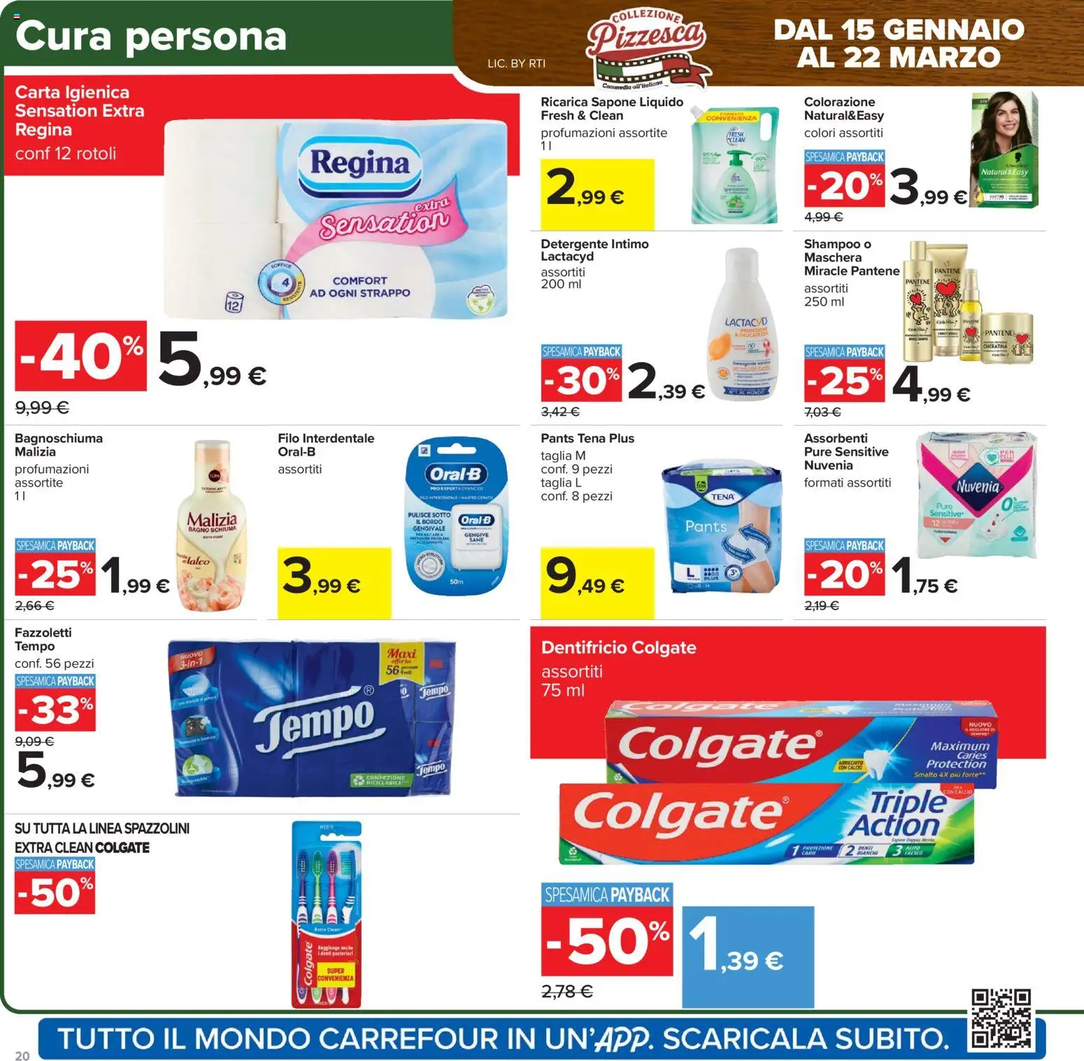 Volantino Carrefour del 02.03.2026 | Pagina: 20 | Prodotti: Shampoo, Sapone, Bagnoschiuma, Talco