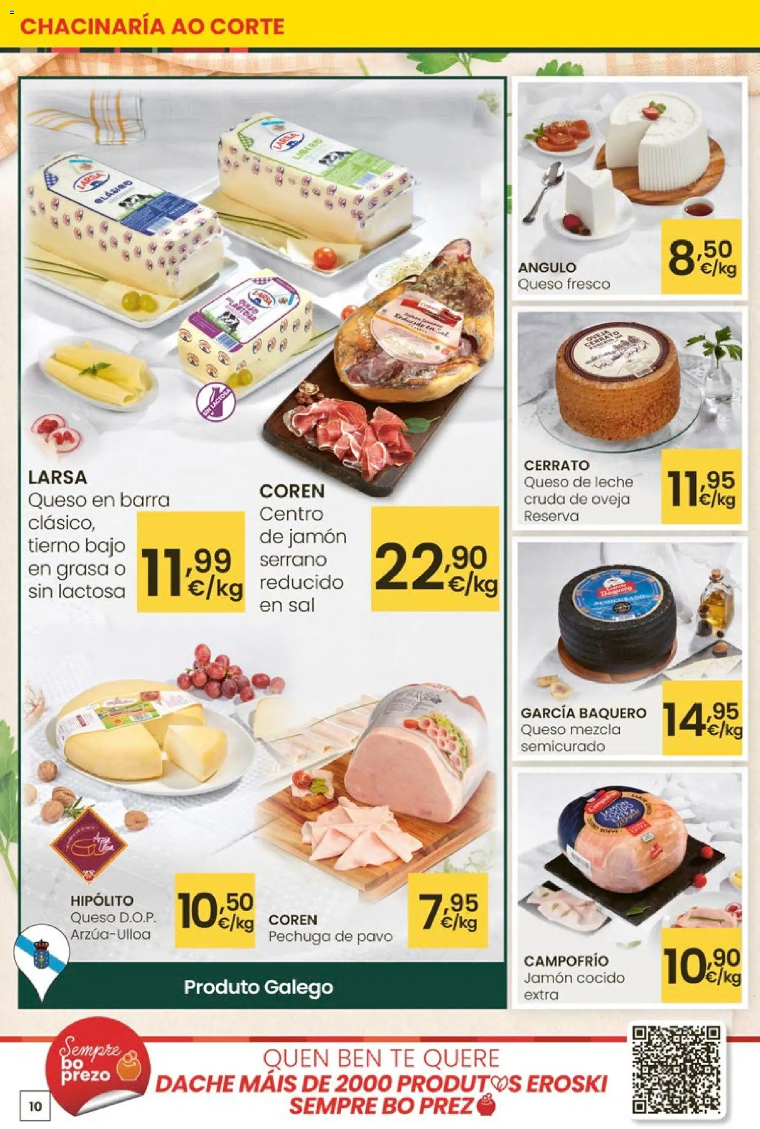 Eroski - 50 de descuento Center │ válido desde el 26.02.2026 | Página: 10 | Productos: Leche, Jamón, Queso fresco, Té
