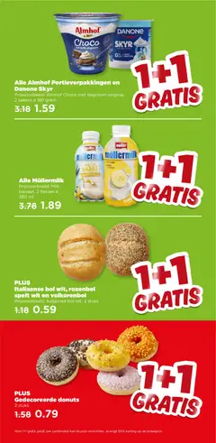 Gedecoreerde donuts, 2 stuks - Voorbeeld van een folder van Plus, geldig van 28.01.2026 | Pagina: 7 | Producten: Kan, Donuts, Slagroom, Bol