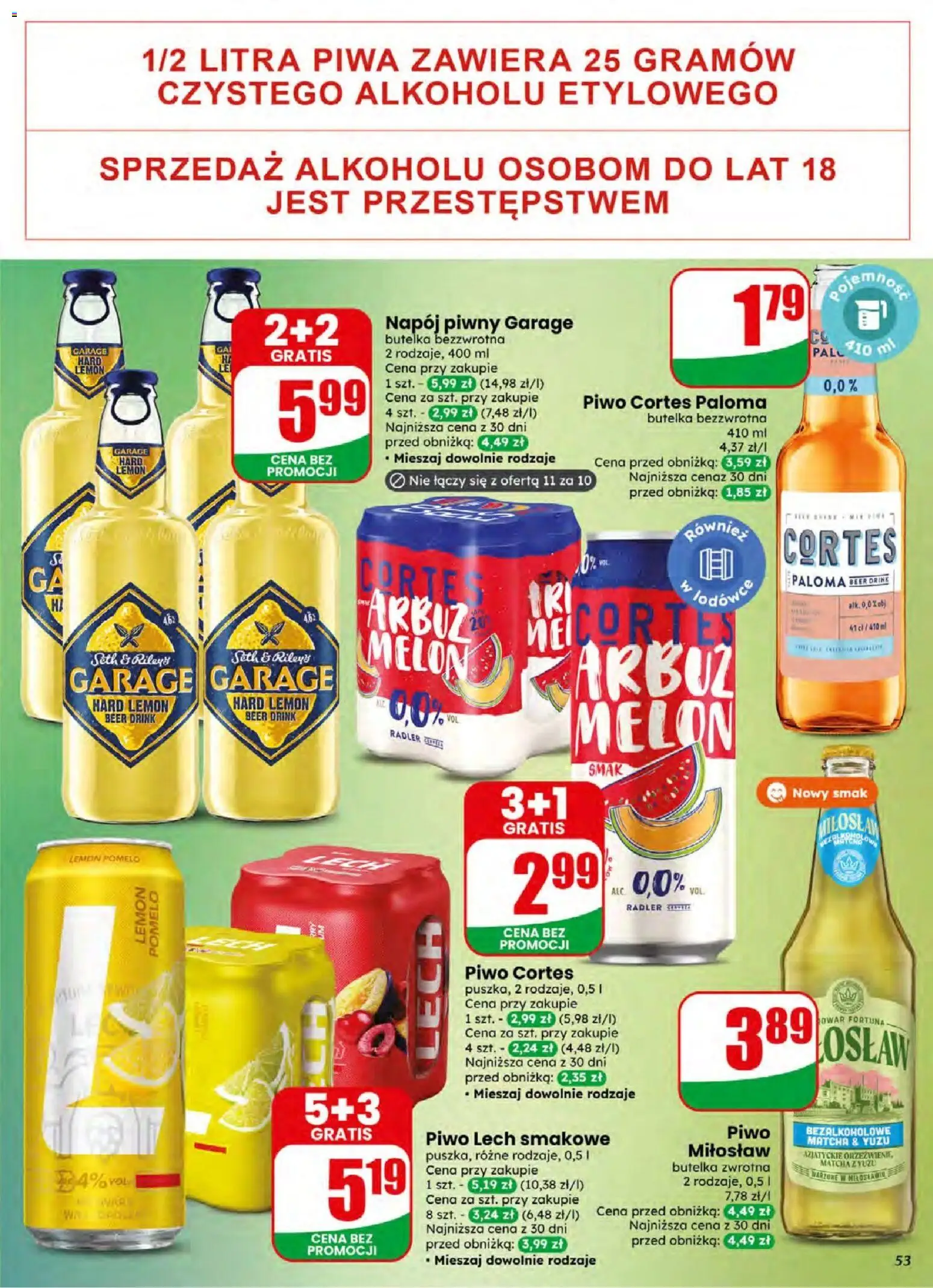 Dino gazetka od 15.04.2026 | Strona: 53 | Produkty: Arbuz, Melon, Pomelo, Piwo