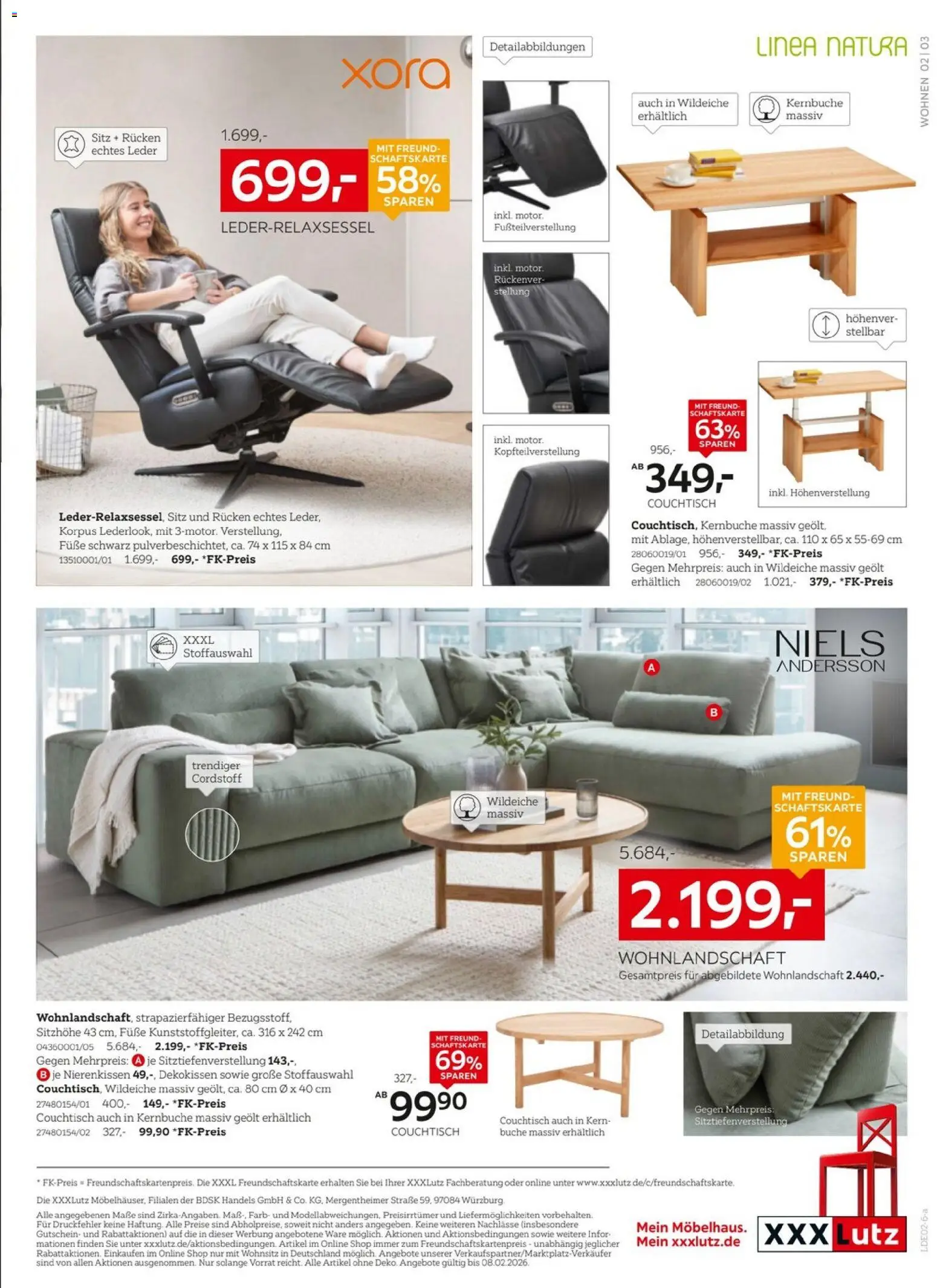 XXXL Lutz Prospekt 	 – gültig ab 25.01.2026 | Seite: 3 | Produkte: Wohnlandschaft, Couchtisch