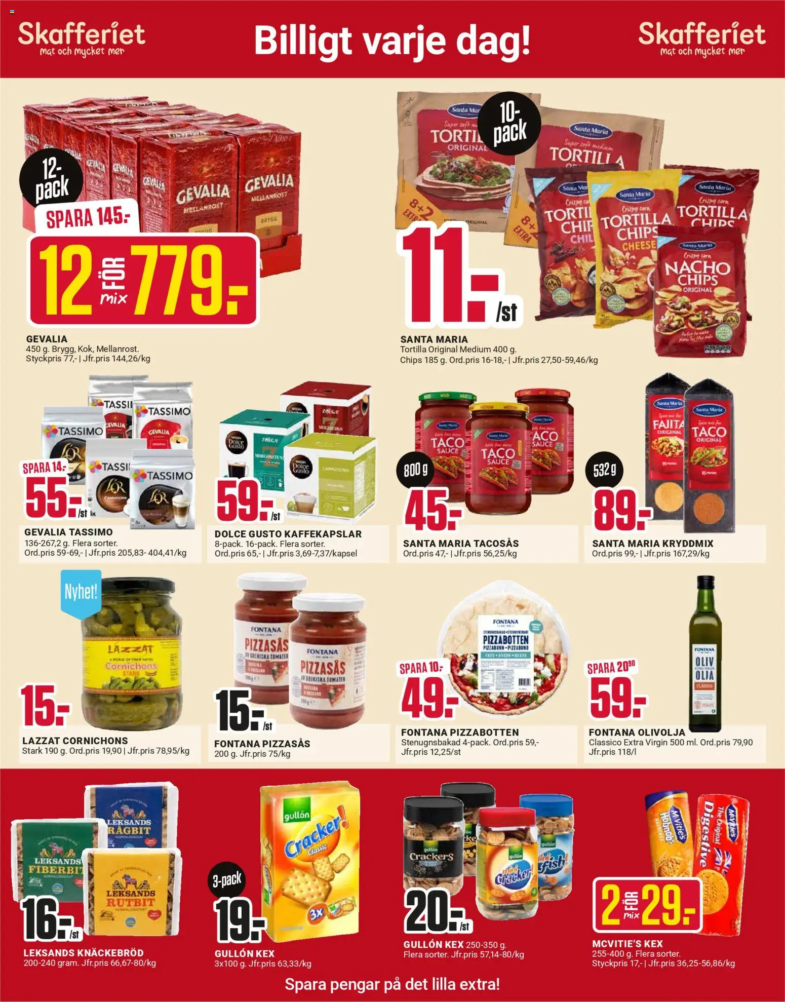 ÖoB reklamblad aktuell från 26.12.2025 | Sida: 3 | Produkter: Digestive, Tortilla, Tacosås, Knäckebröd