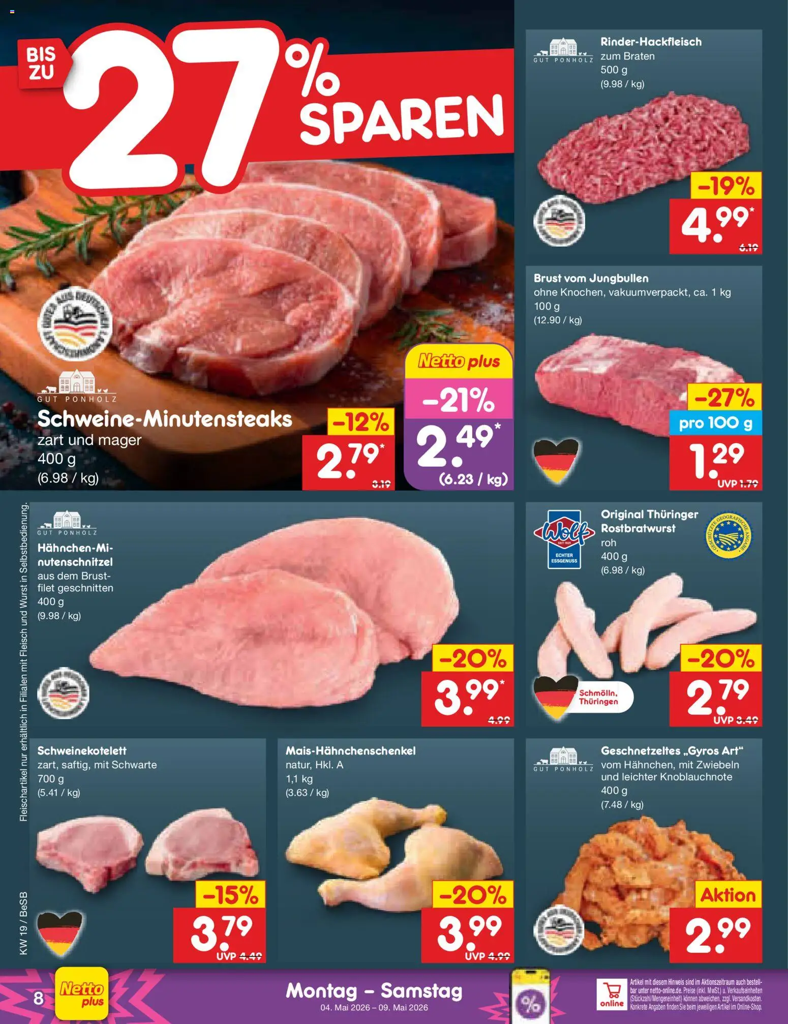 Netto Marken-Discount Prospekt 	 – gültig ab 04.05.2026 | Seite: 10 | Produkte: Zwiebeln, Wurst, Fleisch