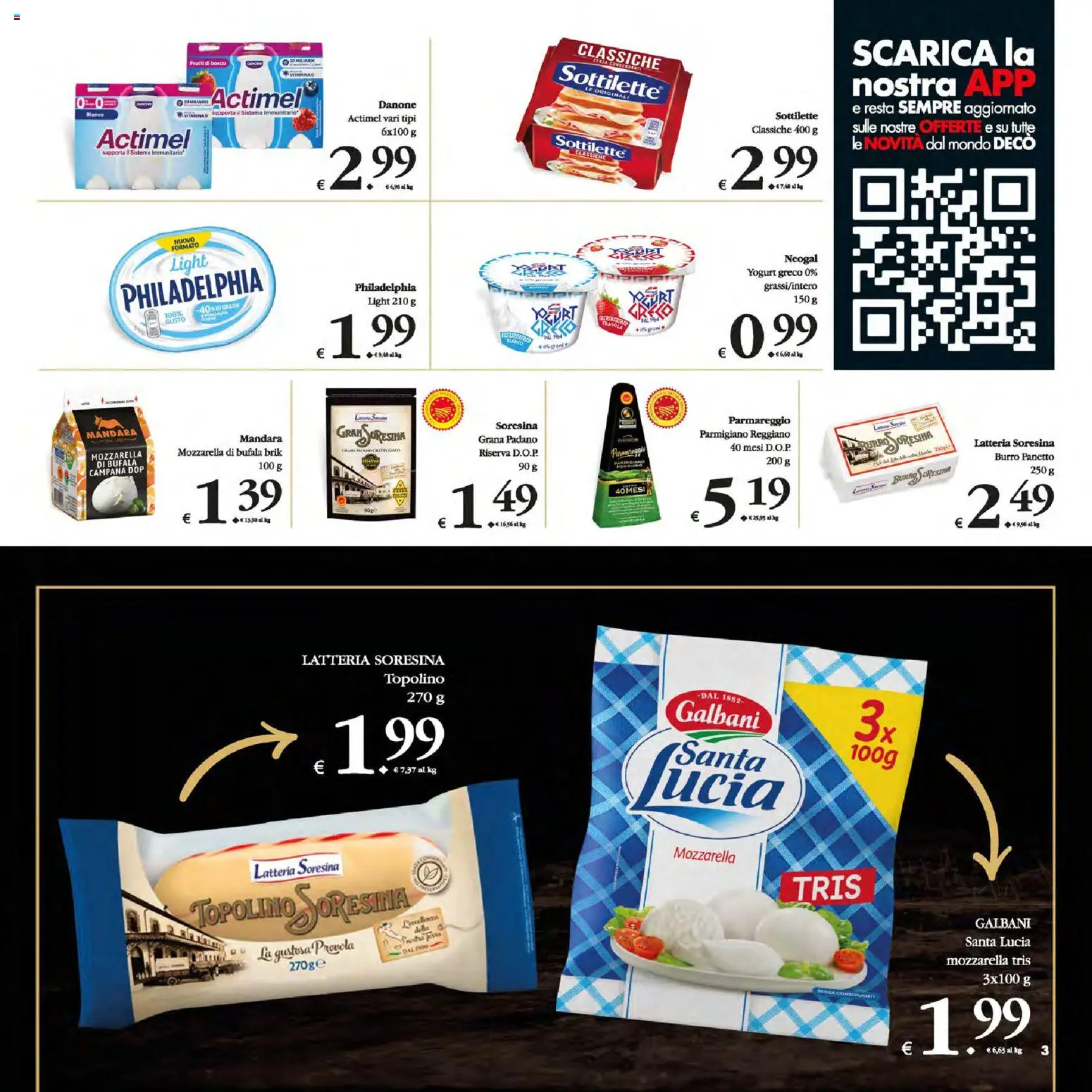 Volantino Decò del 13.01.2026 | Pagina: 3 | Prodotti: Mozzarella, Burro, Provola, Parmigiano reggiano