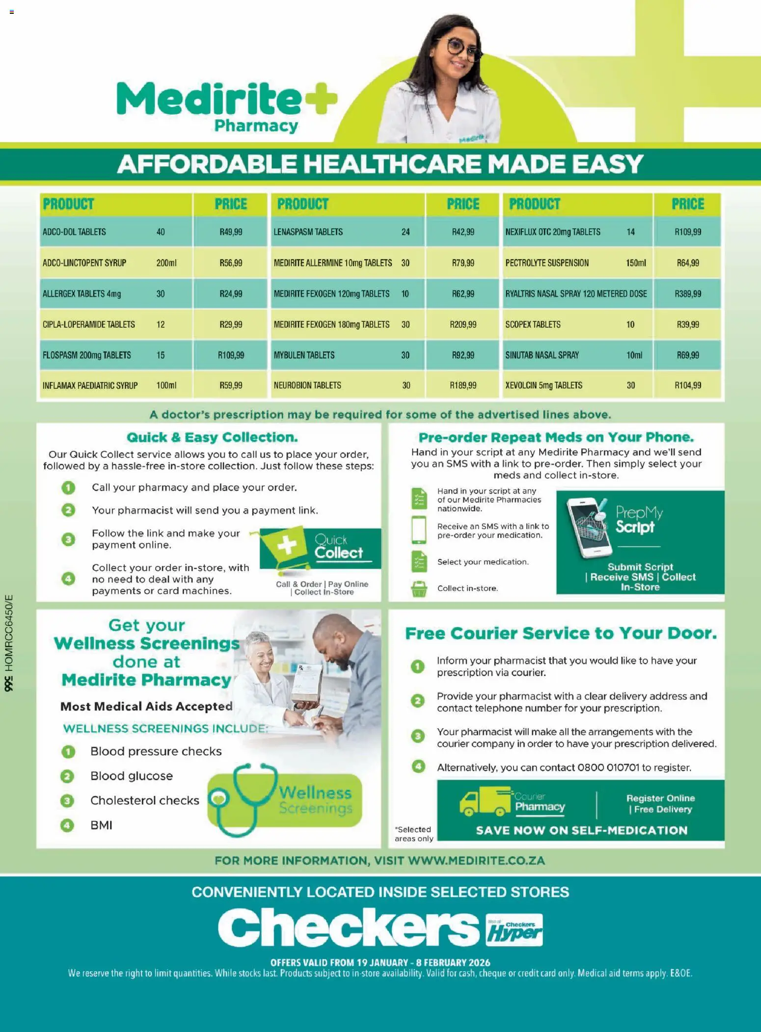 New Checkers catalogue – valid from 19.01.2026 | Page: 4 | Products: Syrup, Nasal spray