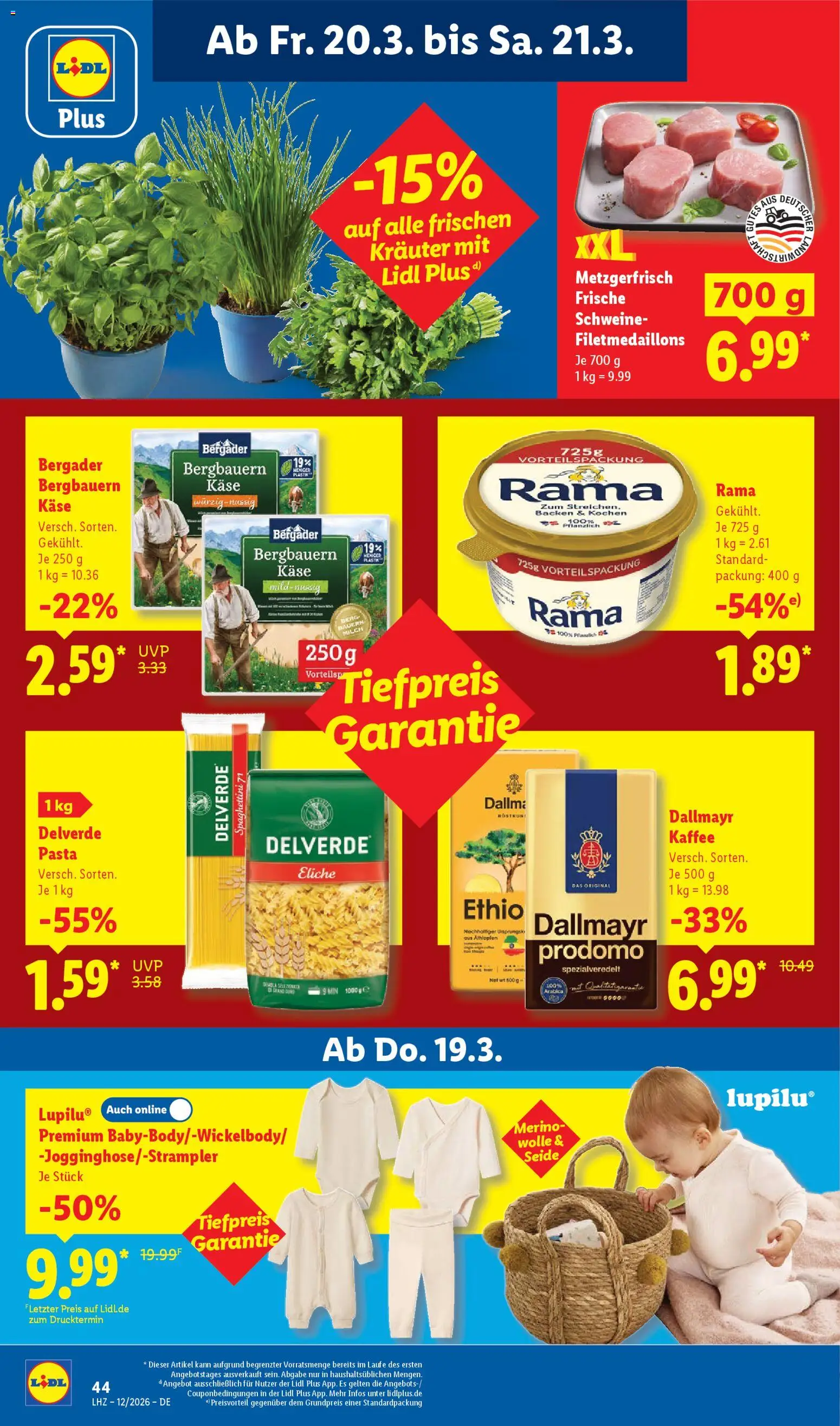 Lidl Prospekt – gültig ab 16.03.2026 | Seite: 68 | Produkte: Rama, Käse, Dallmayr, Pasta
