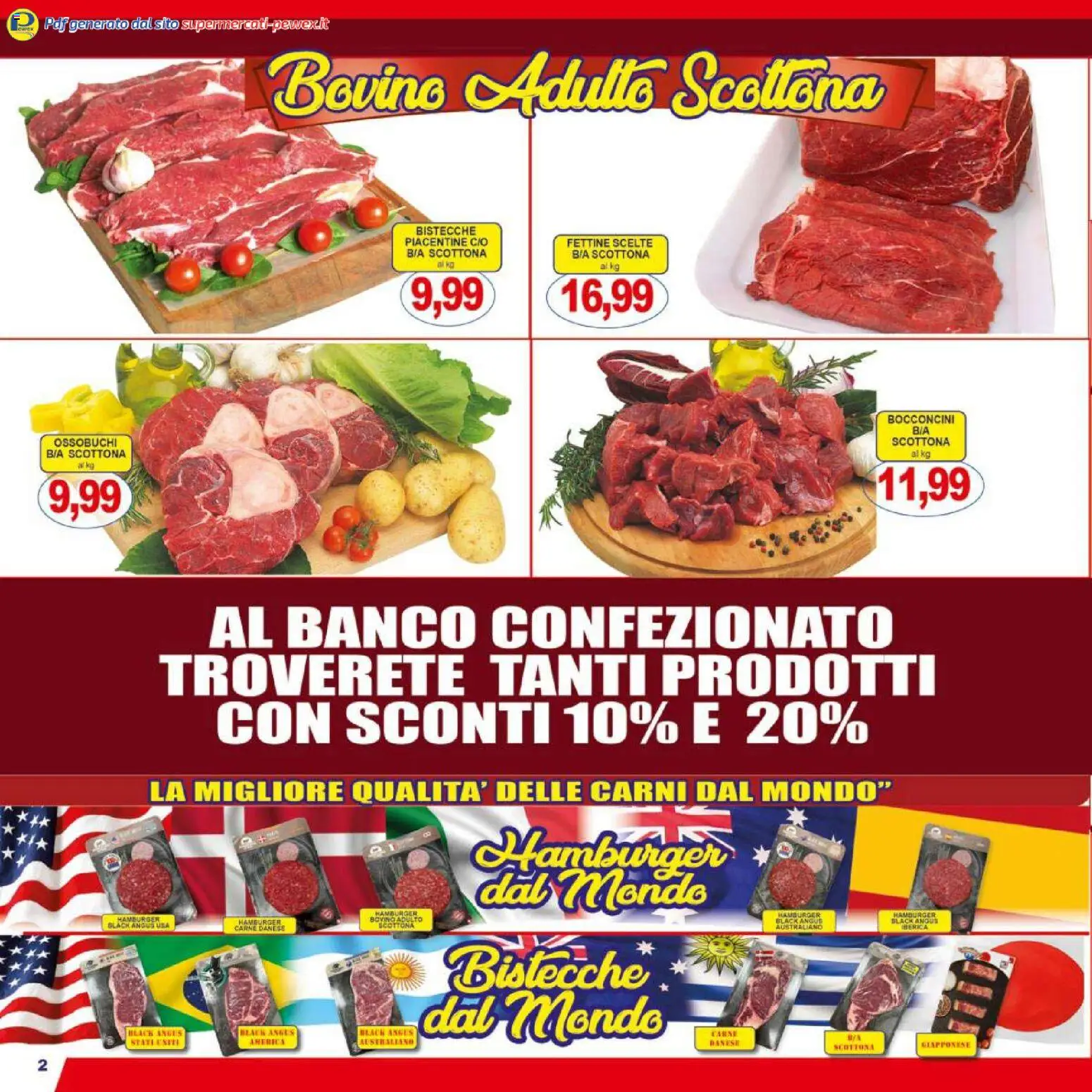 Volantino Pewex del 13.02.2026 | Pagina: 2 | Prodotti: Bovino, Hamburger