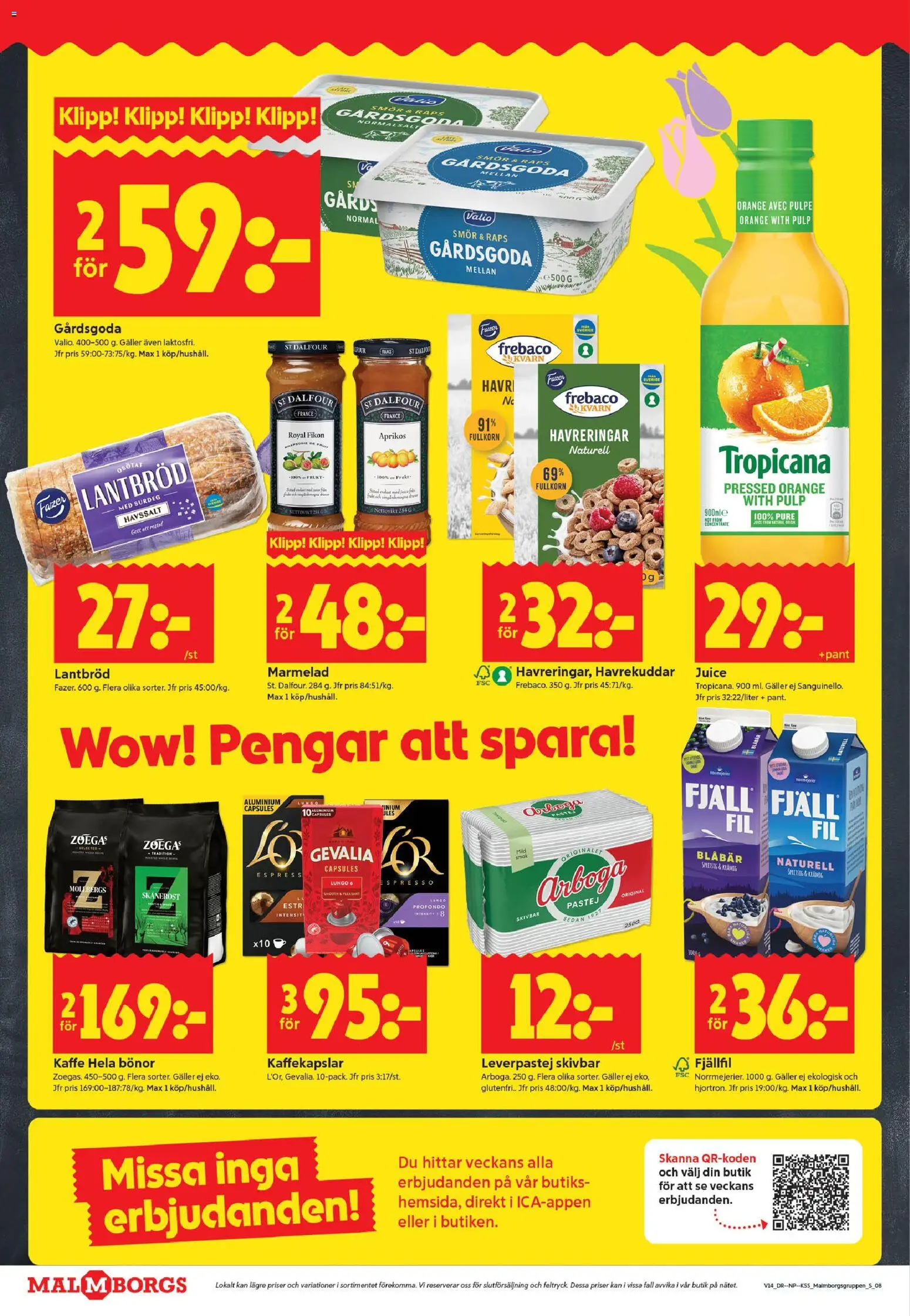 ICA Kvantum reklamblad aktuell från 30.03.2026 | Sida: 8 | Produkter: Leverpastej, Smör, Kaffe, Lantbröd