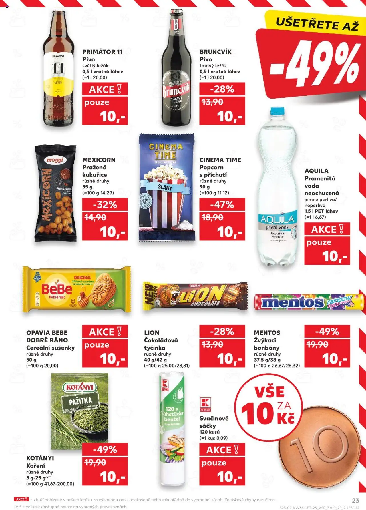 Kaufland leták - Plzeň od 27.08.2025 | Strana: 23 | Produkty: Voda, Pero, Popcorn, Láhev