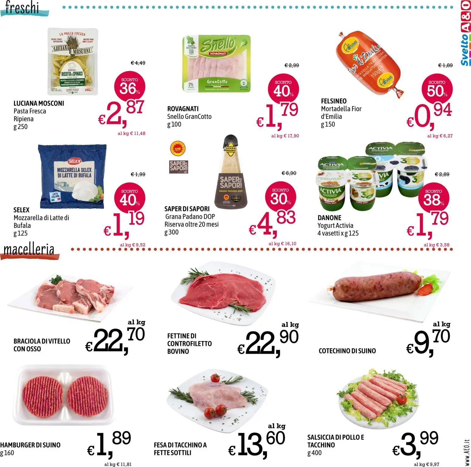 Volantino A&O del 08.01.2026 | Pagina: 3 | Prodotti: Pollo, Suino, Salsiccia, Hamburger