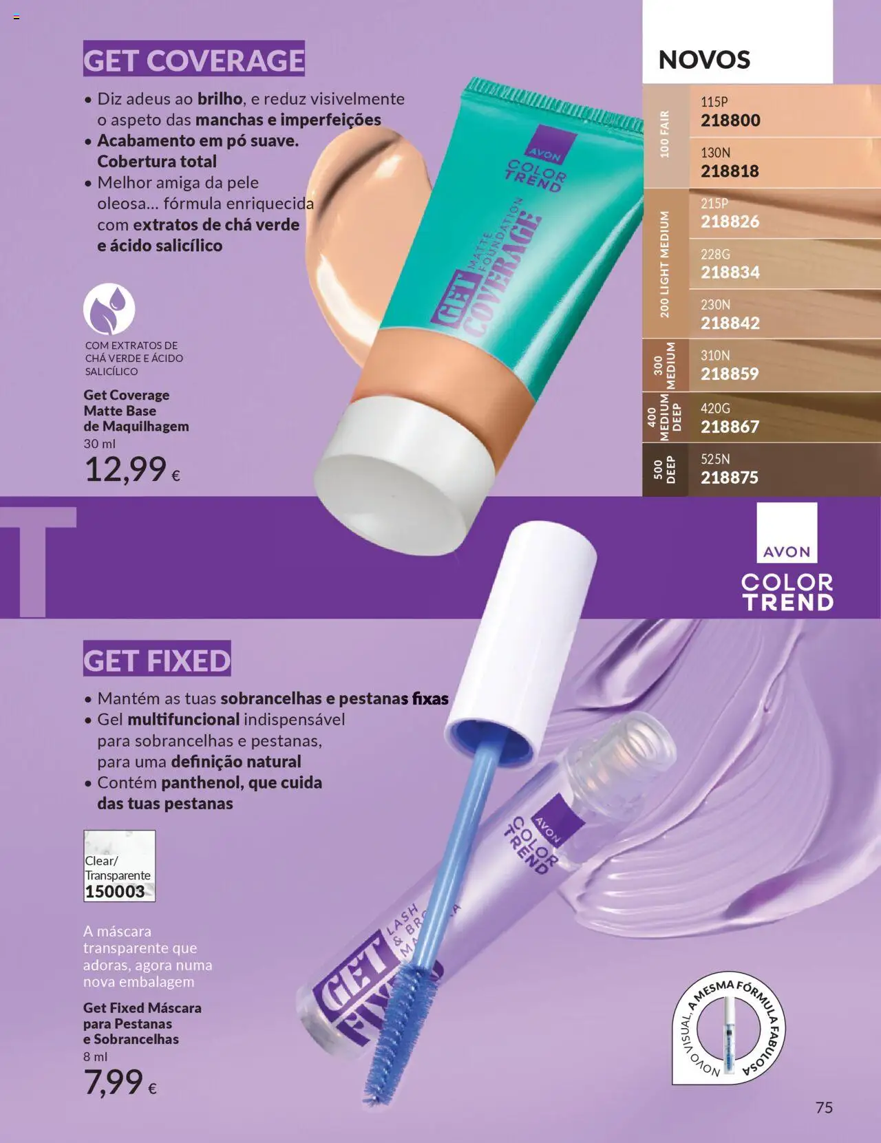 Catálogo Avon Campanha 10 │ válido de 01.10.2025 | Página: 75 | Produtos: Pó, Maquilhagem, Base, Chá