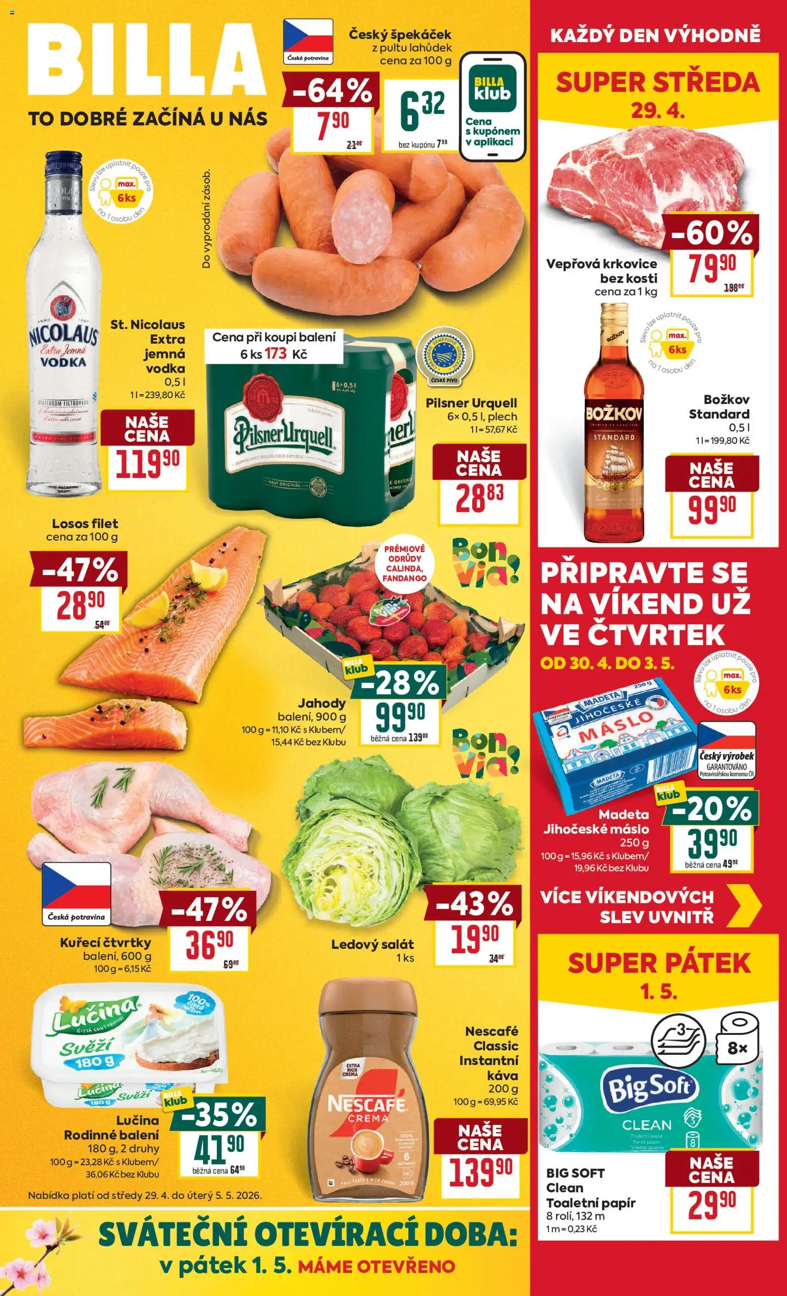 Billa Malý leták od 29.04.2026 | Strana: 1