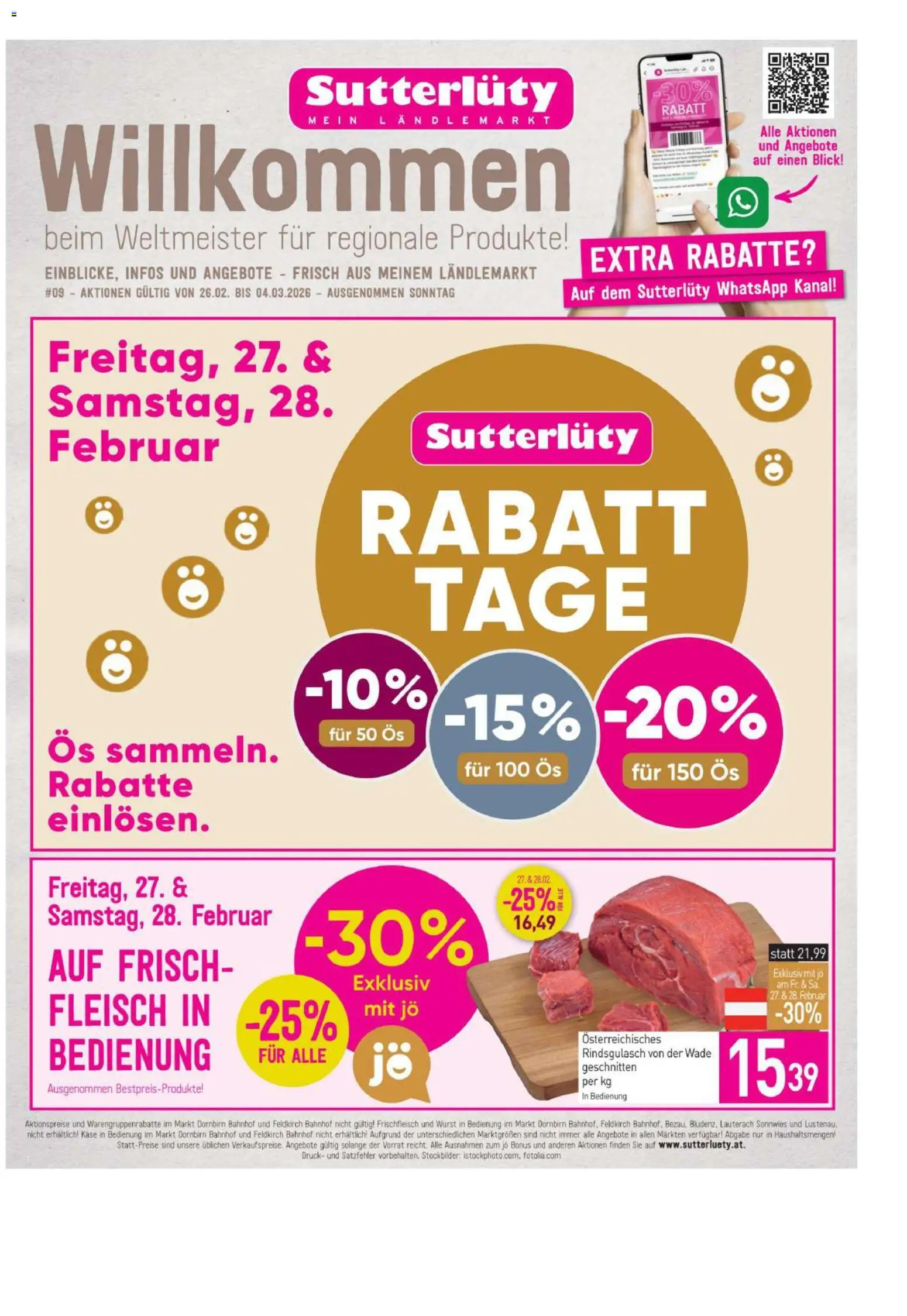 Sutterlüty Flugblatt gültig ab 26.02.2026 | Seite: 1 | Produkte: Wurst, Käse