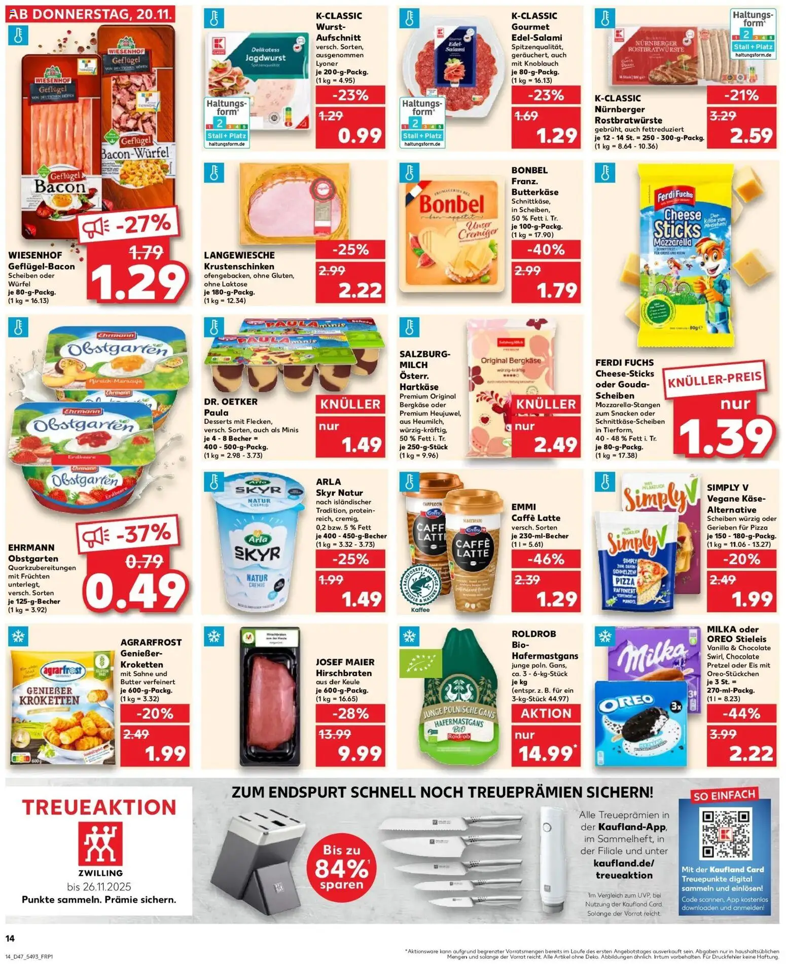 Kaufland prospekt Stuttgart	 – gültig ab 20.11.2025 | Seite: 14 | Produkte: Milch, Kaffee, Gouda, Eis