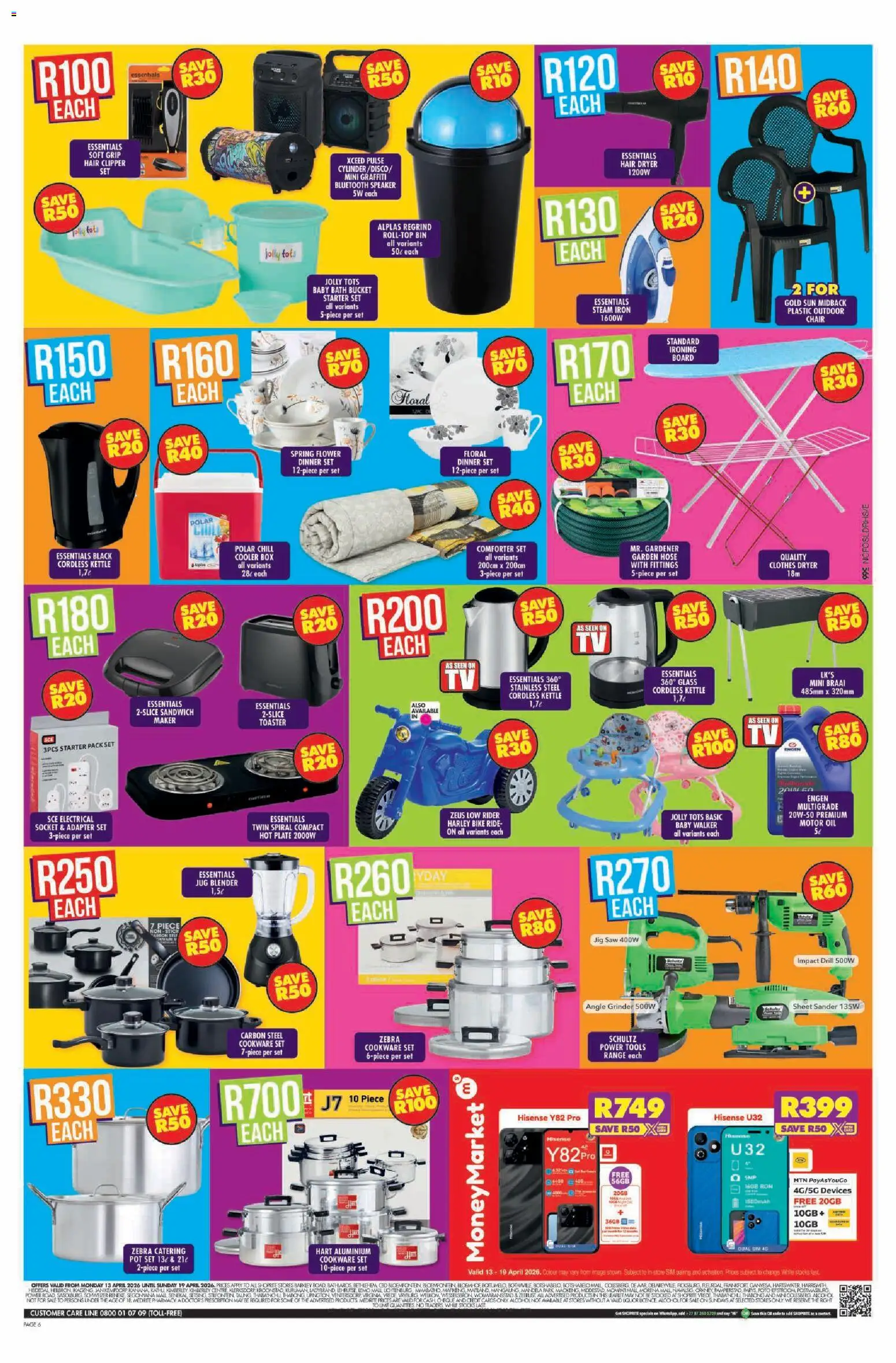 New Shoprite catalogue – valid from 13.04.2026 | Page: 6 | Products: Adapter, Drill, Chair, Cookware