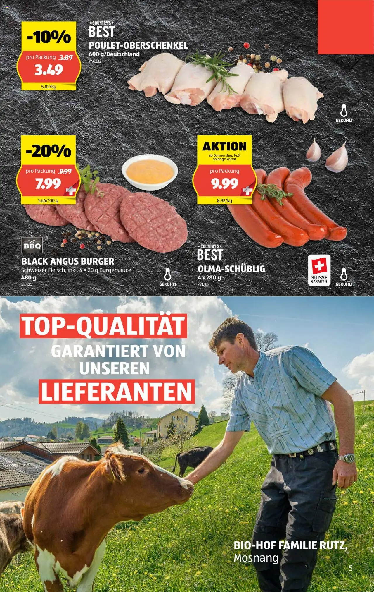 Aldi Aktionen ab 14.08.2025 | Seite: 5 | Produkte: Burger