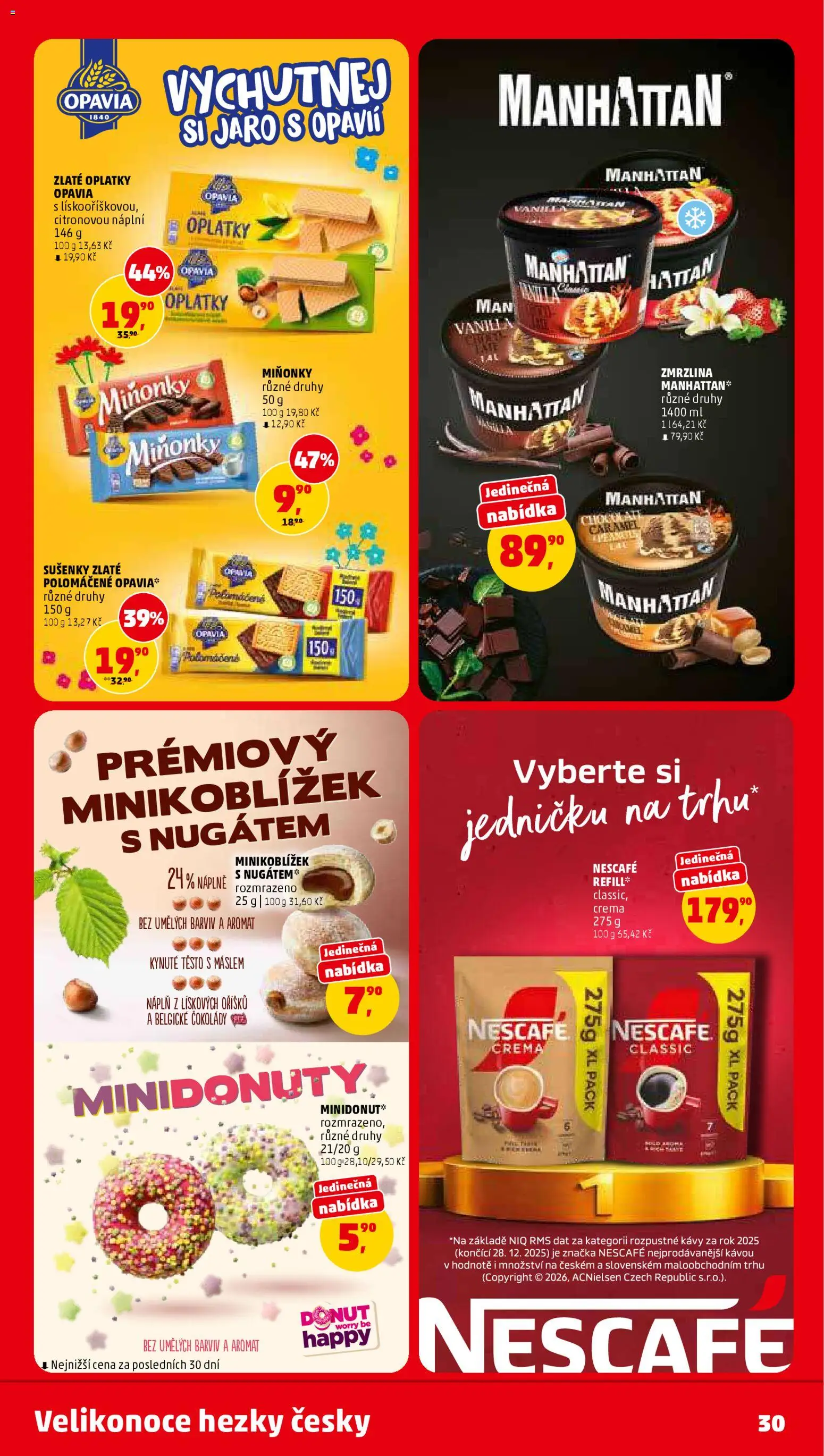 Penny Market leták od 25.03.2026 | Strana: 30 | Produkty: Zmrzlina, Manhattan, Crema, Těsto