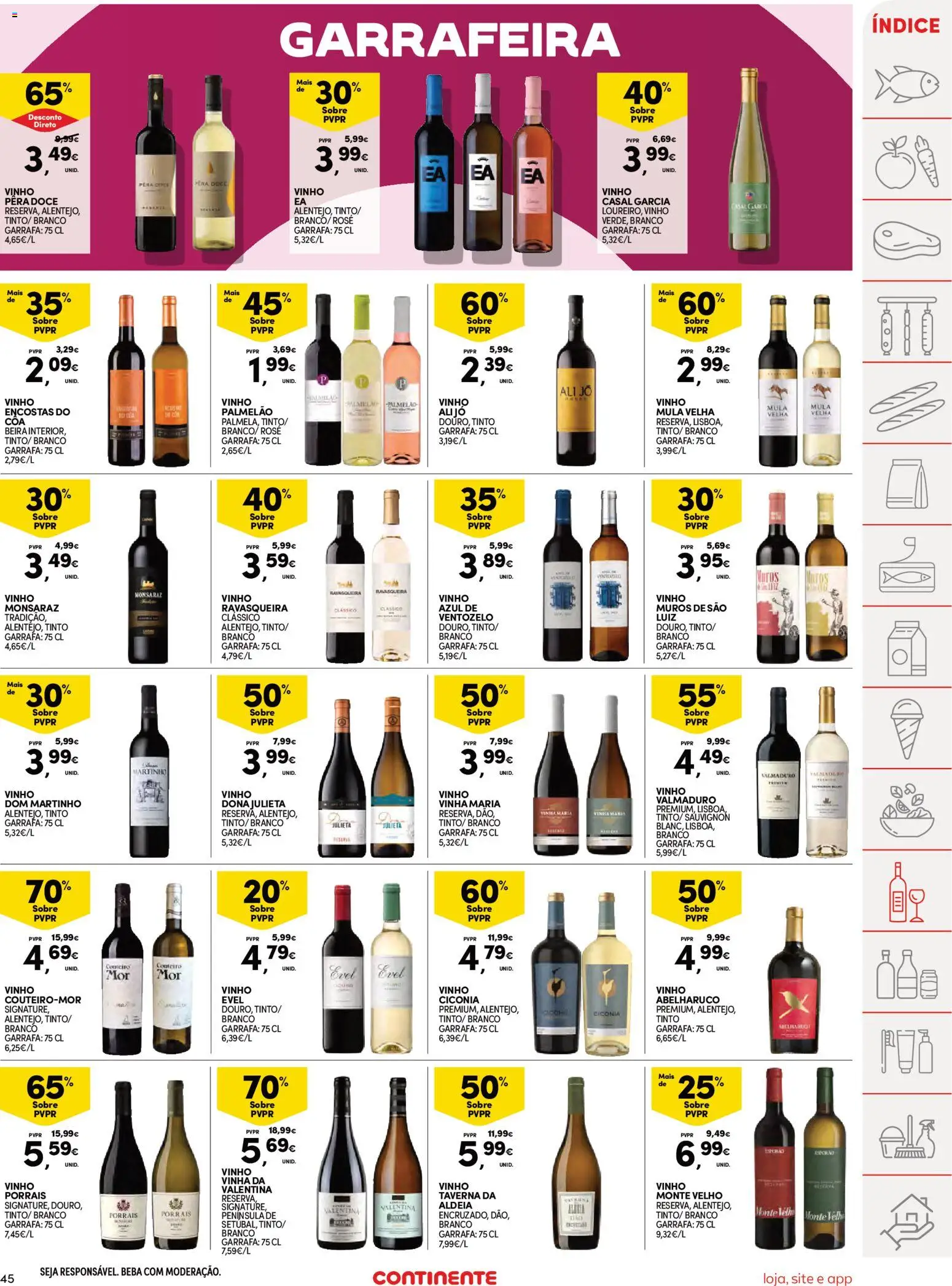 Continente Semanal Continente Bom Dia │ válido de 24.03.2026 | Página: 45 | Produtos: Pera doce vinho, Vinho