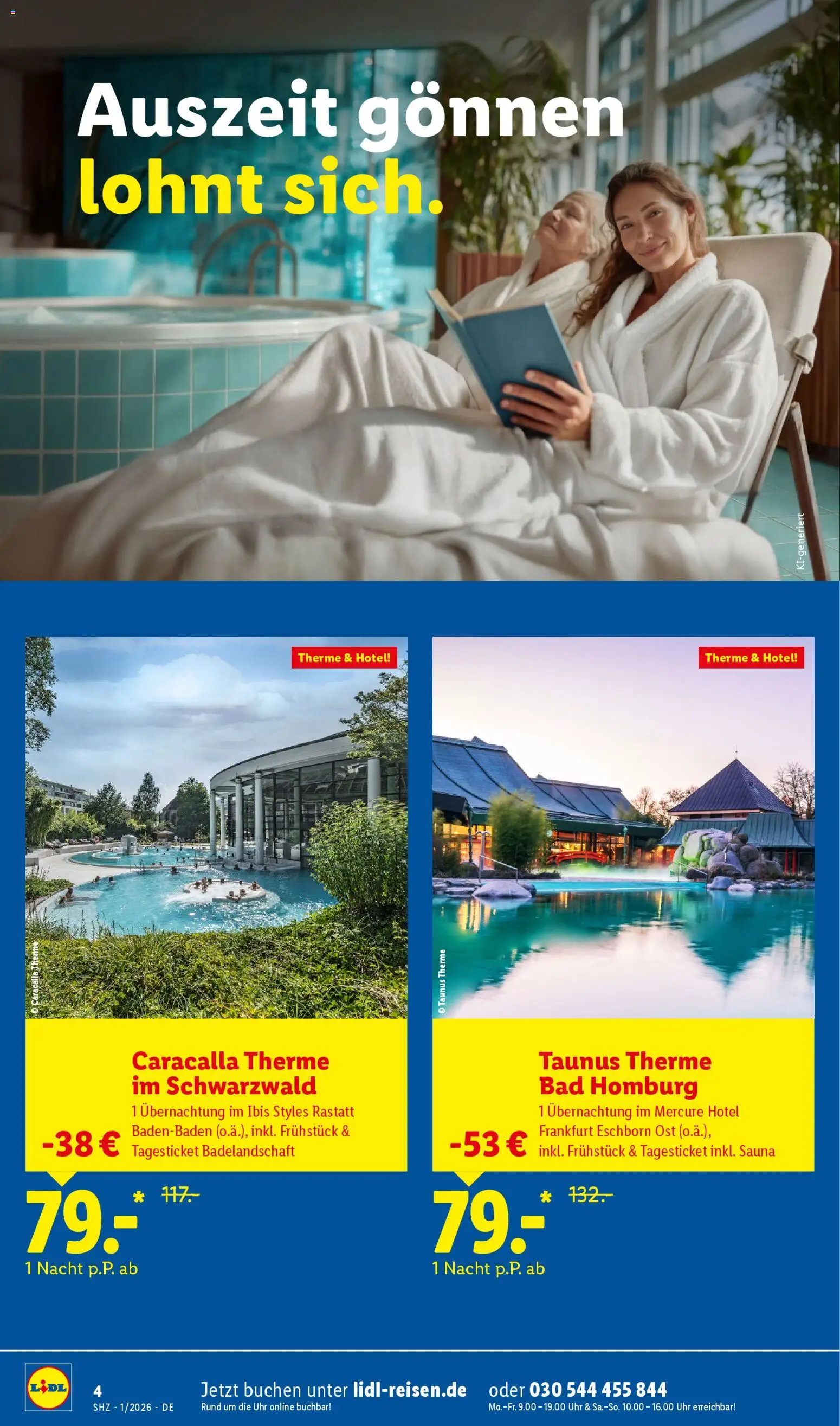 Lidl Reisen Januar Experiences – gültig ab 29.12.2025 | Seite: 4 | Produkte: Bad, Uhr