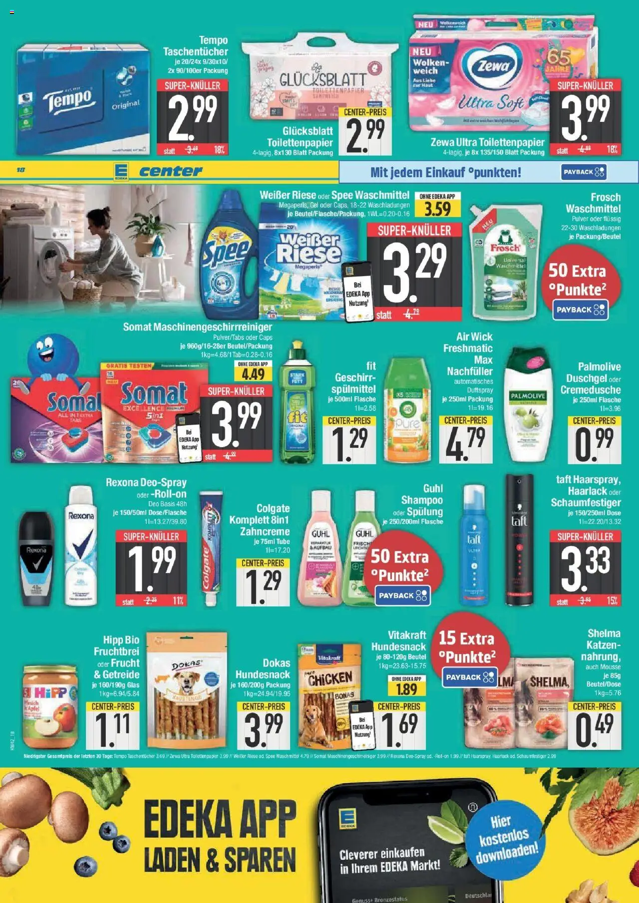 Edeka prospekt Weißenburg	 – gültig ab 13.10.2025 | Seite: 22 | Produkte: Zewa, Geschirrspülmittel, Shower Gel, Deospray