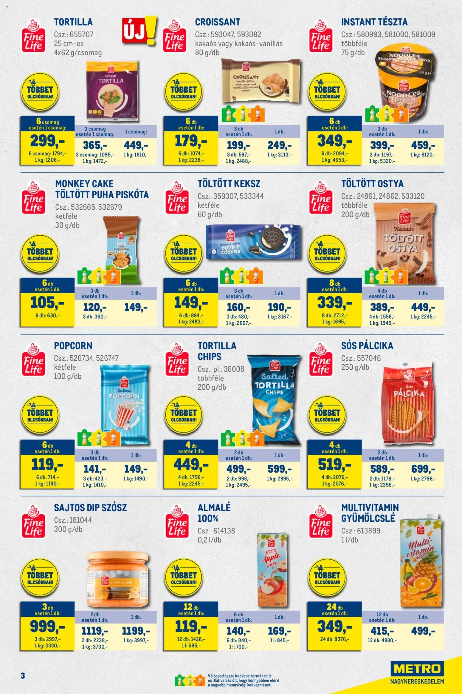 Metro akciós ujság - amely érvényes a következő dátumtól: 01.02.2026 | Oldal: 3 | Termékek: Croissant, Sós pálcika, Tészta, Keksz