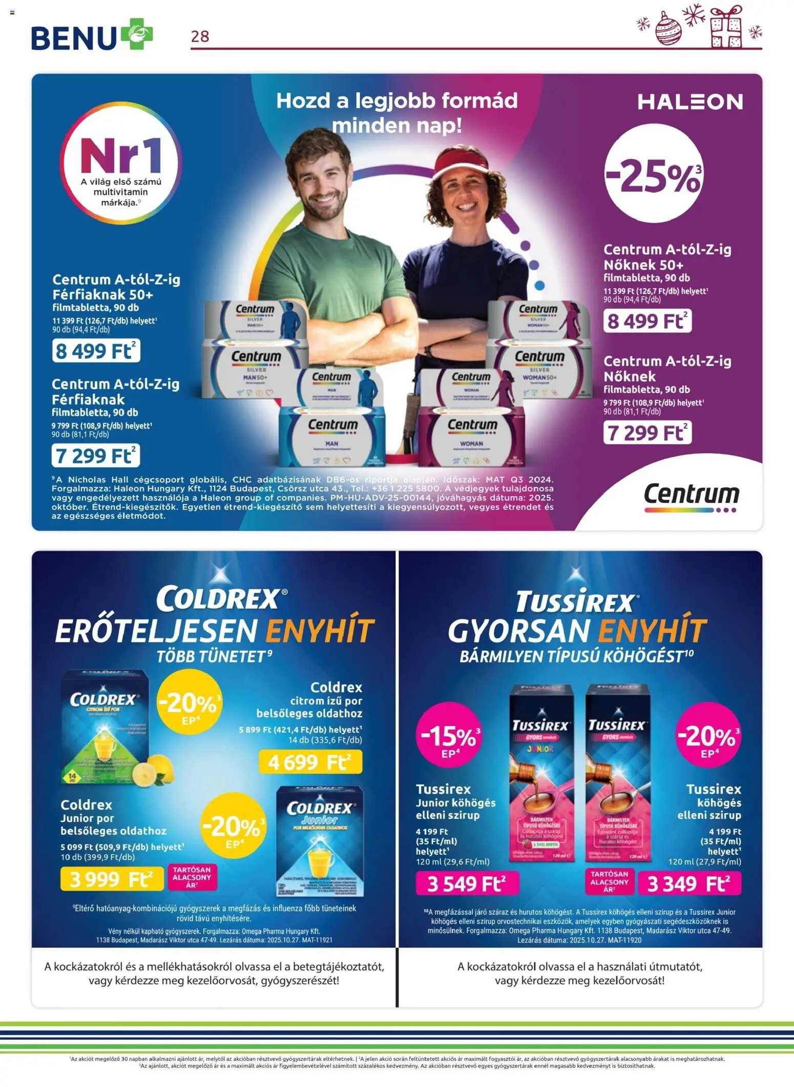 BENU Gyógyszertárak akciós ujság - amely érvényes a következő dátumtól: 01.12.2025 | Oldal: 28