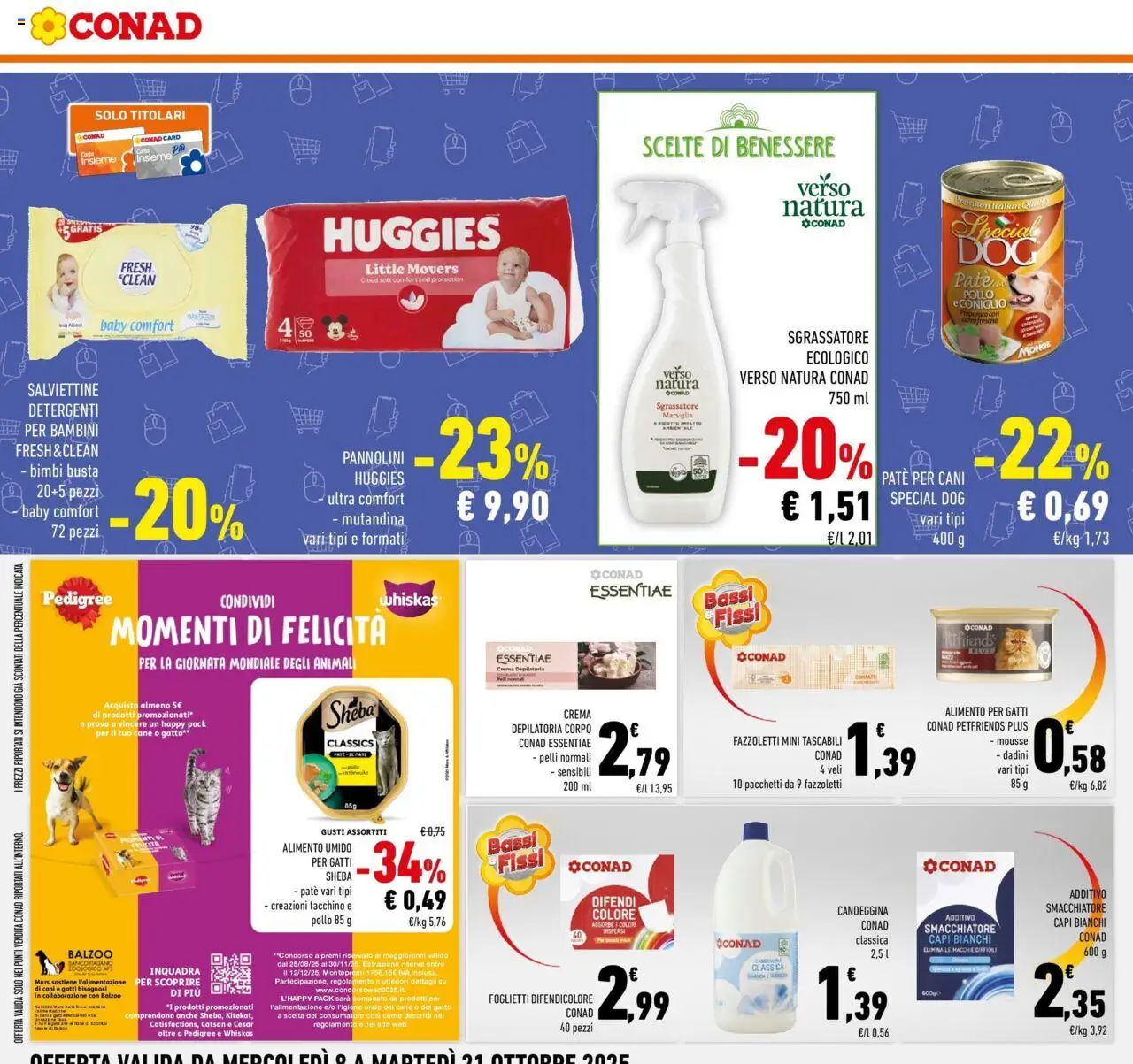 Volantino Conad del 08.10.2025 | Pagina: 40 | Prodotti: Crema, Pannolini, Smacchiatore, Sgrassatore