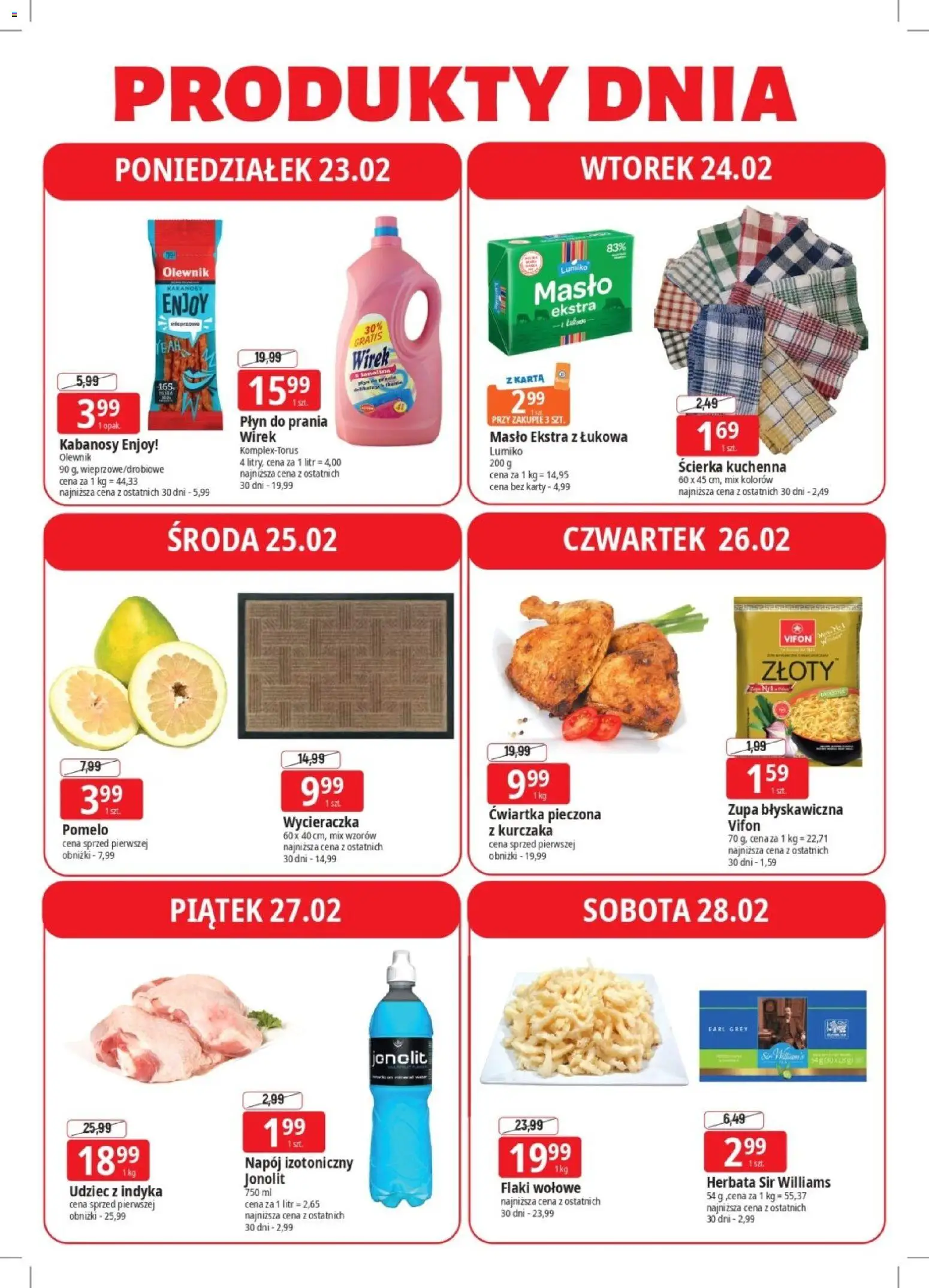 E.Leclerc Gazetka - Elbląg od 23.02.2026 | Strona: 4 | Produkty: Pomelo, Kabanosy, Wycieraczka, Flaki wołowe