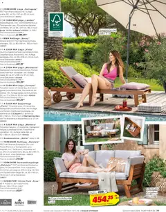 Höffner Prospekt Gartenmöbel ab 27.03.2026 gültig | Seite: 77 | Produkte: Liege, Sonnenschirm