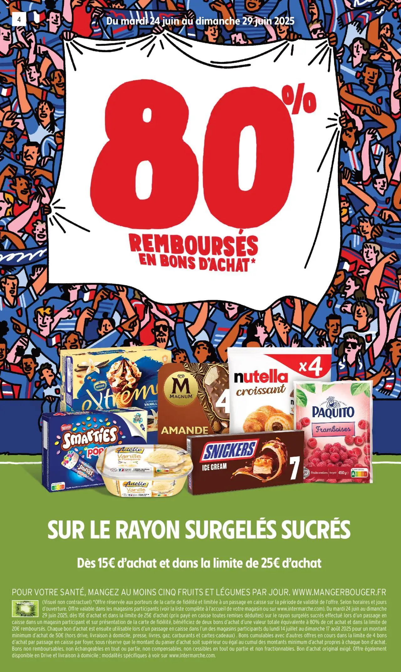  | Page: 4 | Produits: Glaces, Panier, Nutella, Crème