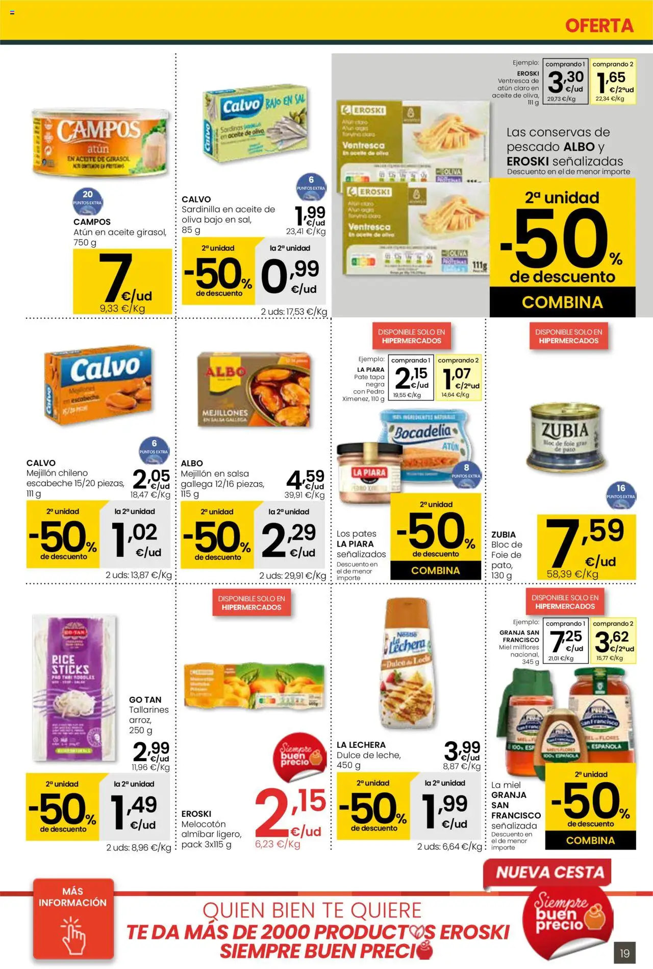 Eroski - Para conquistarte │ válido desde el 14.08.2025 | Página: 19 | Productos: Ψηφιακή κάμερα, Té, Aceite de oliva, Aceite de girasol