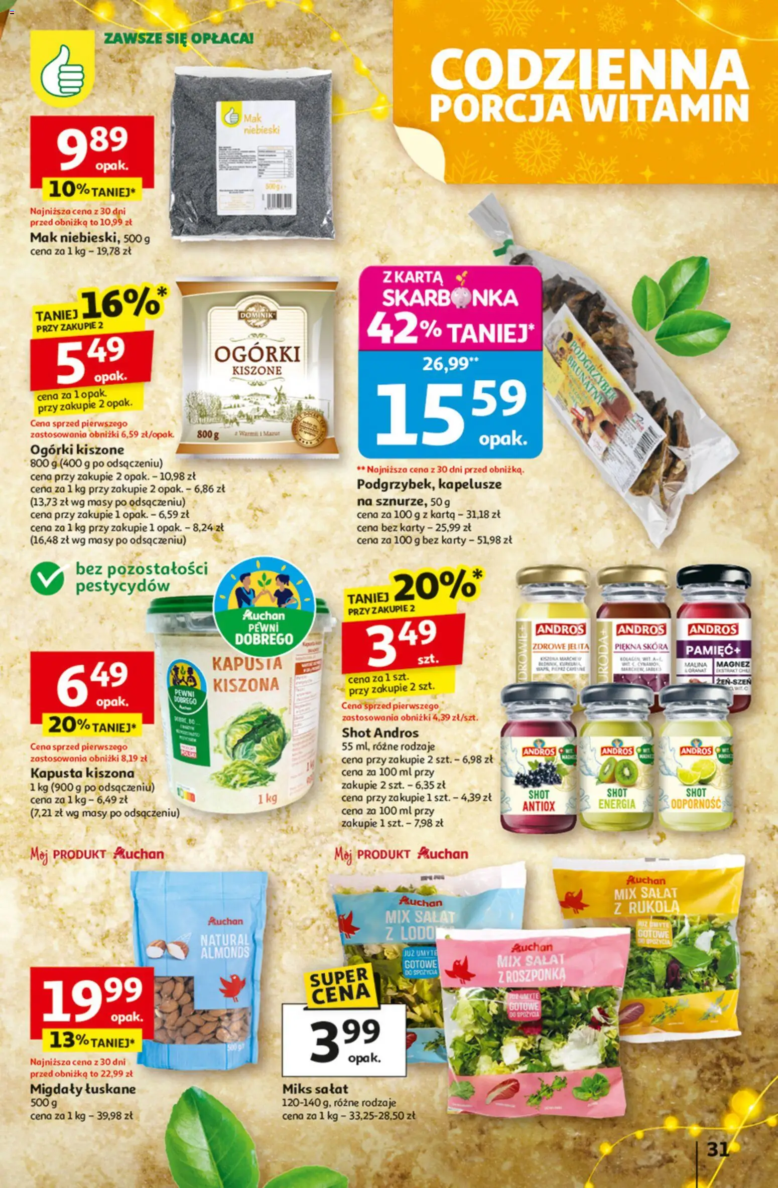 Auchan Black Friday od 27.11.2025 | Strona: 31 | Produkty: Kapusta, Kapusta kiszona, Roszponka, Mix sałat