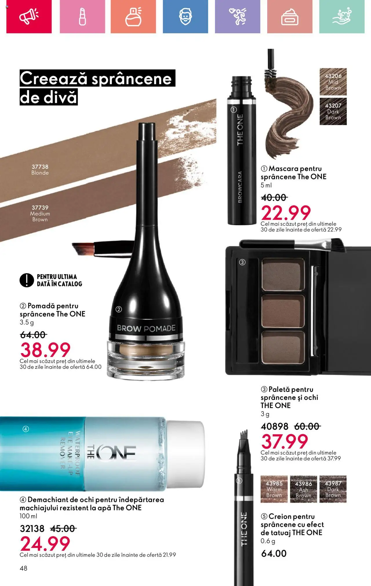 Oriflame catalog 10 2025 – valabil de la 06.07.2025 | Pagină: 48 | Produse: Demachiant, Mascara, Demachiant de ochi, Apă