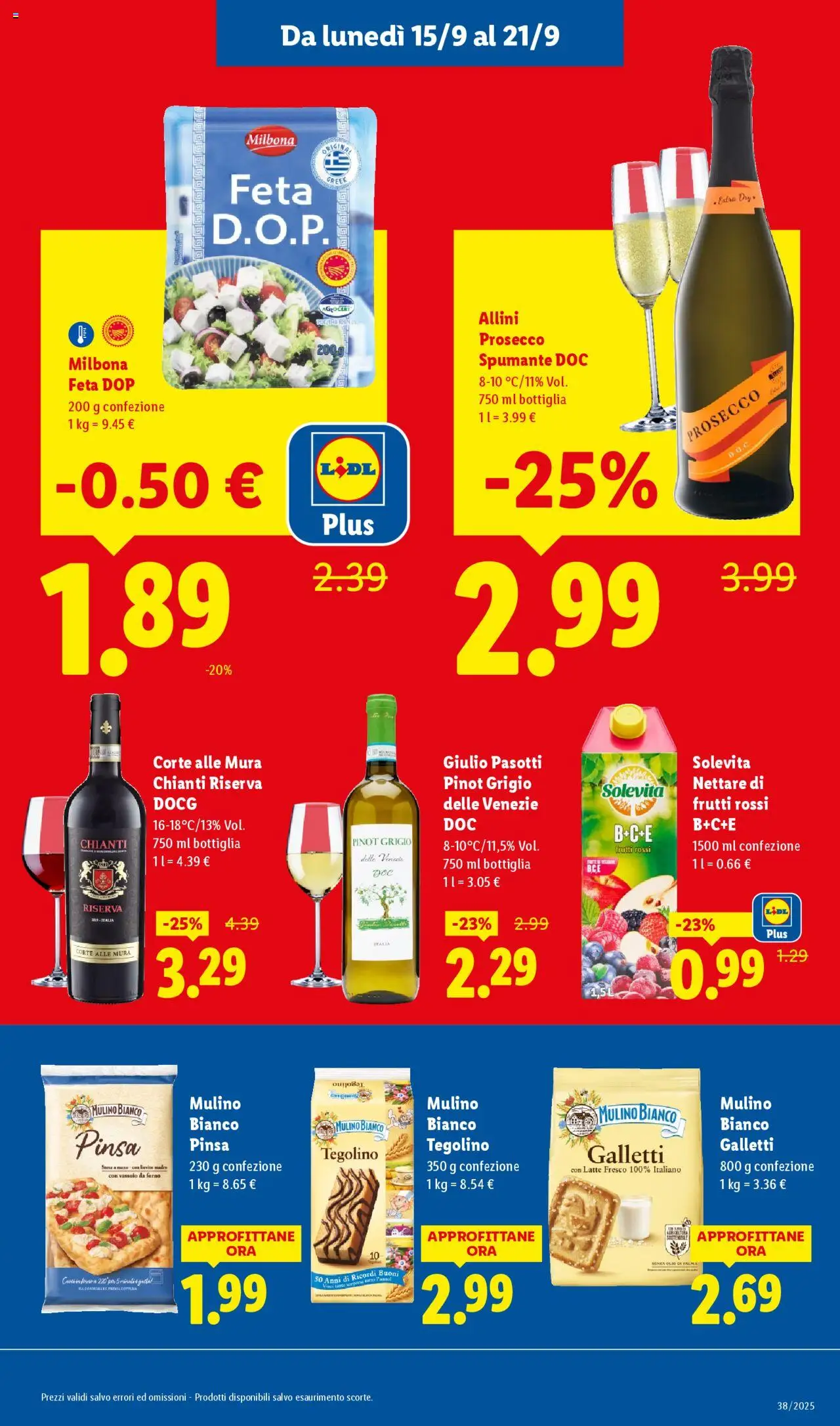 Volantino Lidl del 15.09.2025 | Pagina: 17 | Prodotti: Prosecco, Latte, Forno, Vassoio