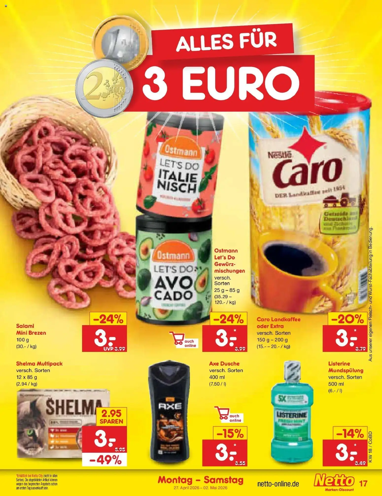 Netto Marken-Discount Prospekt Delitzsch	 – gültig ab 27.04.2026 | Seite: 19 | Produkte: Dusche, Salami, Fleisch, Listerine